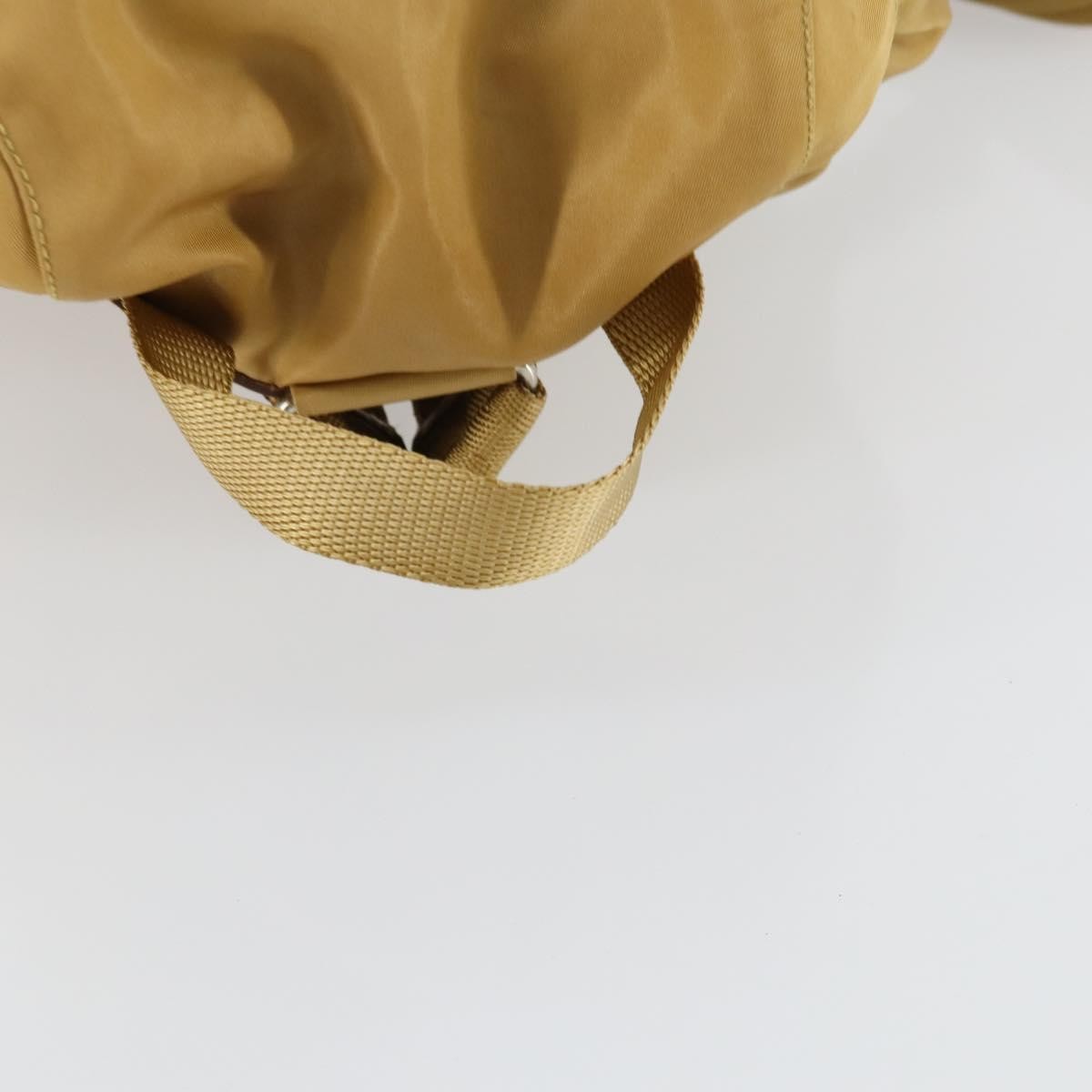 Off White Double Front Pocket Printed Canvas Beige Nylon Backpack Bag (Pre-Owned)
