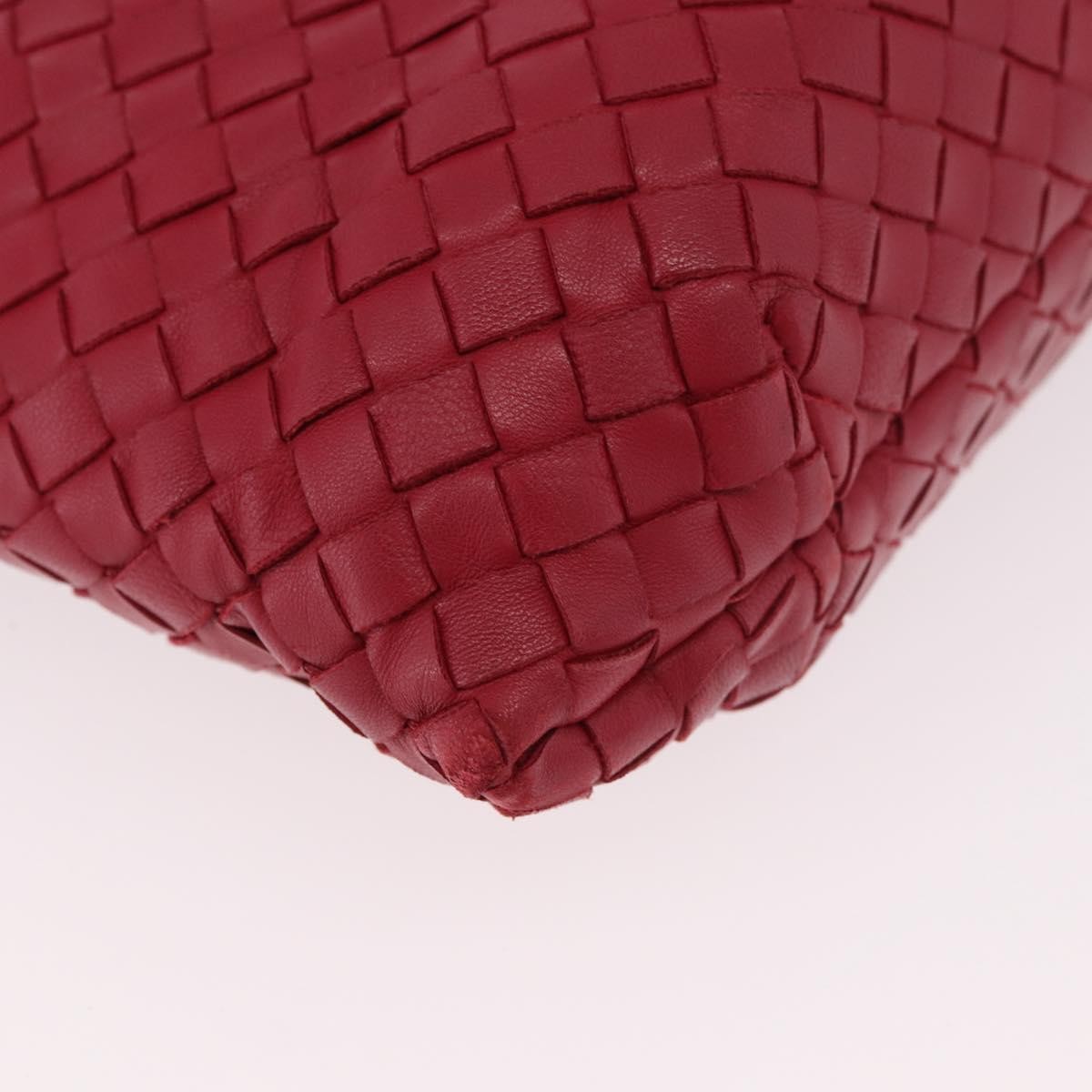 Bottega Veneta Capri Intrecciato Nappa Red Leather Tote Bag Bag (Pre-Owned)