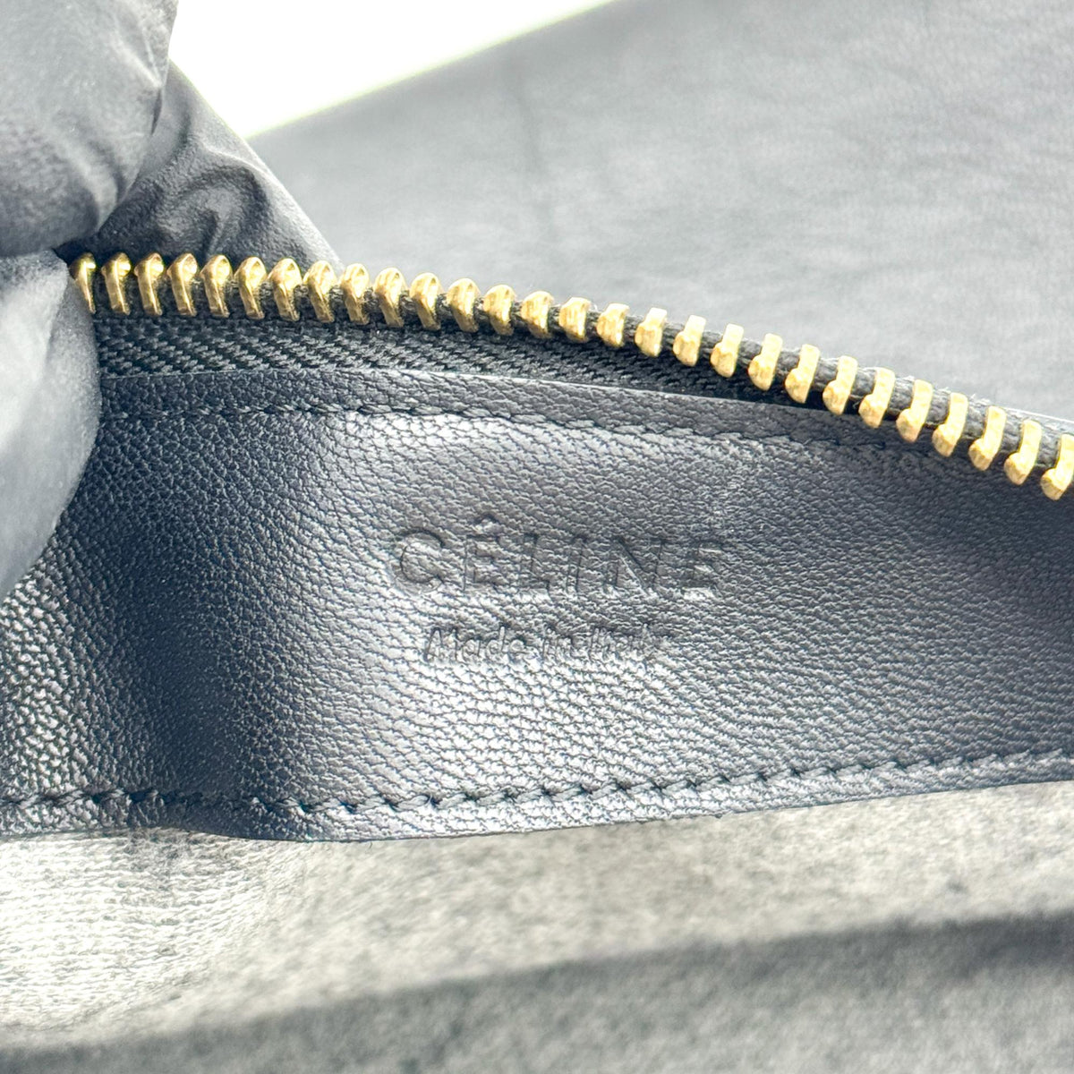 Celine Trio Leather Black Leather Crossbody Bag Bag (Pre-Owned)