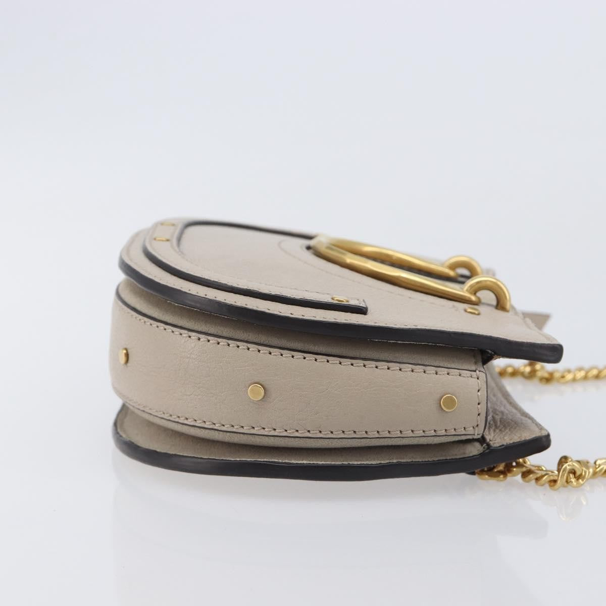 Chloe Pixie Belt Leather And Suede Beige Leather Handbag (Pre-Owned)