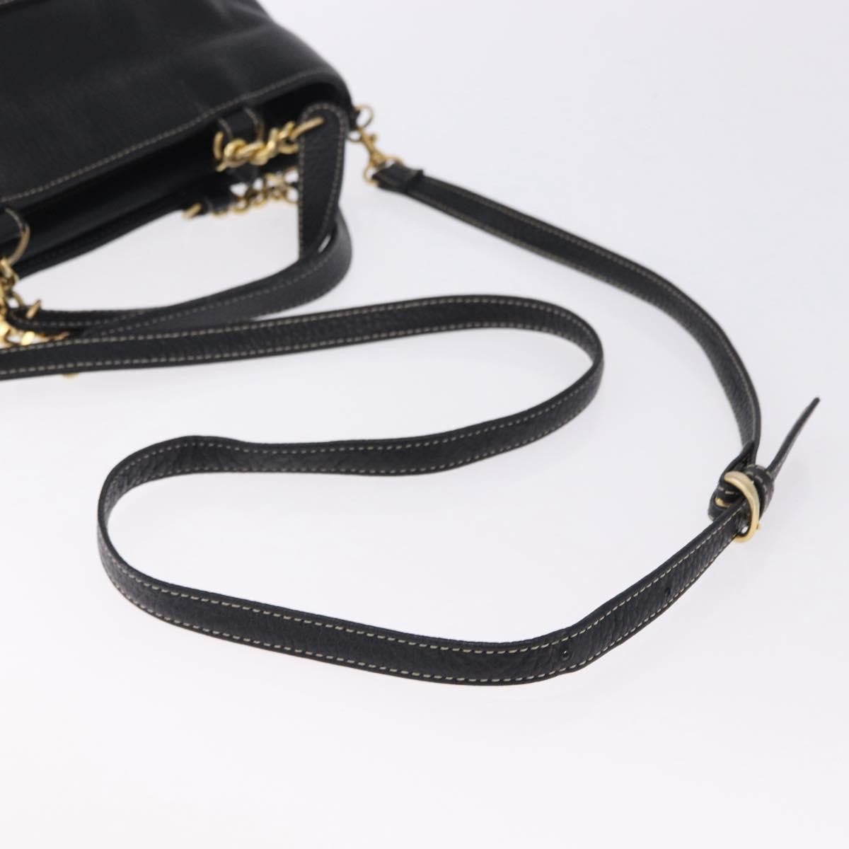 Bally Vintage Leather Black Leather Tote Bag Bag (Pre-Owned)