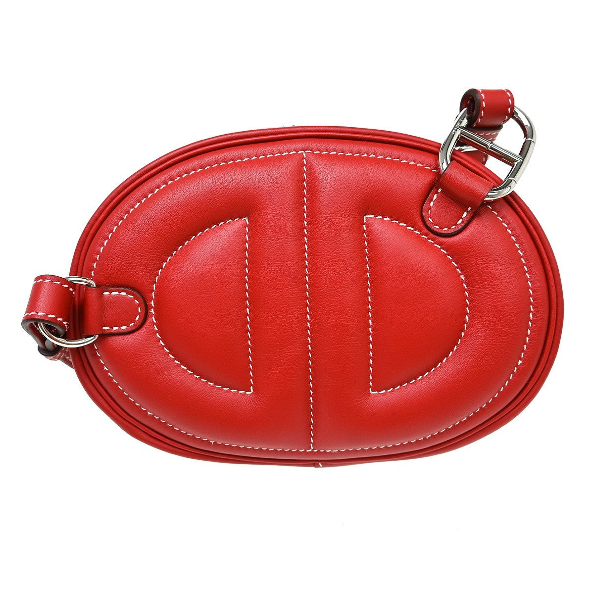 Hermes In-The-Loop Belt Swift Red Leather Clutche & Pouche Bag (Pre-Owned)