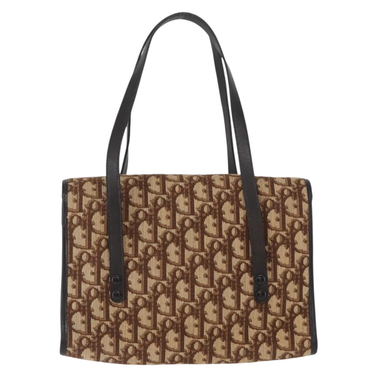 Christian Dior Trotter Canvas Beige Canvas Shoulder Bag Bag (Pre-Owned)