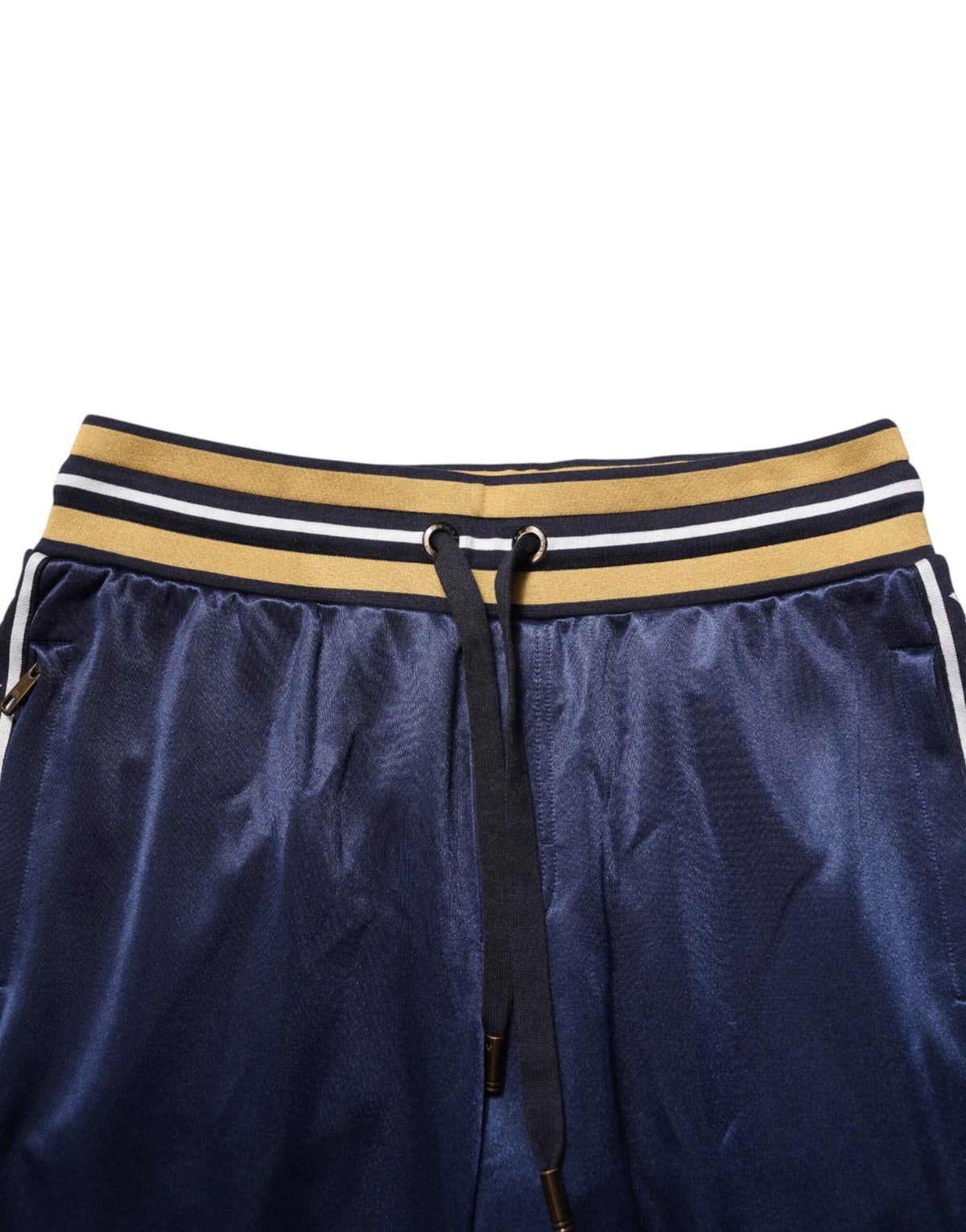 Dolce & Gabbana Blue Nylon Jogger Mid Waist Trouser Men's Pants