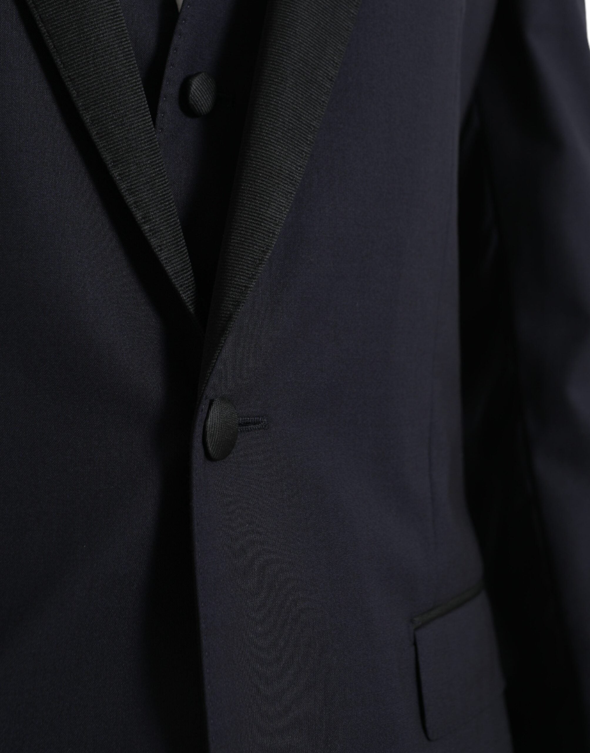 Dolce & Gabbana Blue Wool MARTINI 1 Button Men 3 Piece Men's Suit (Pre-Owned)