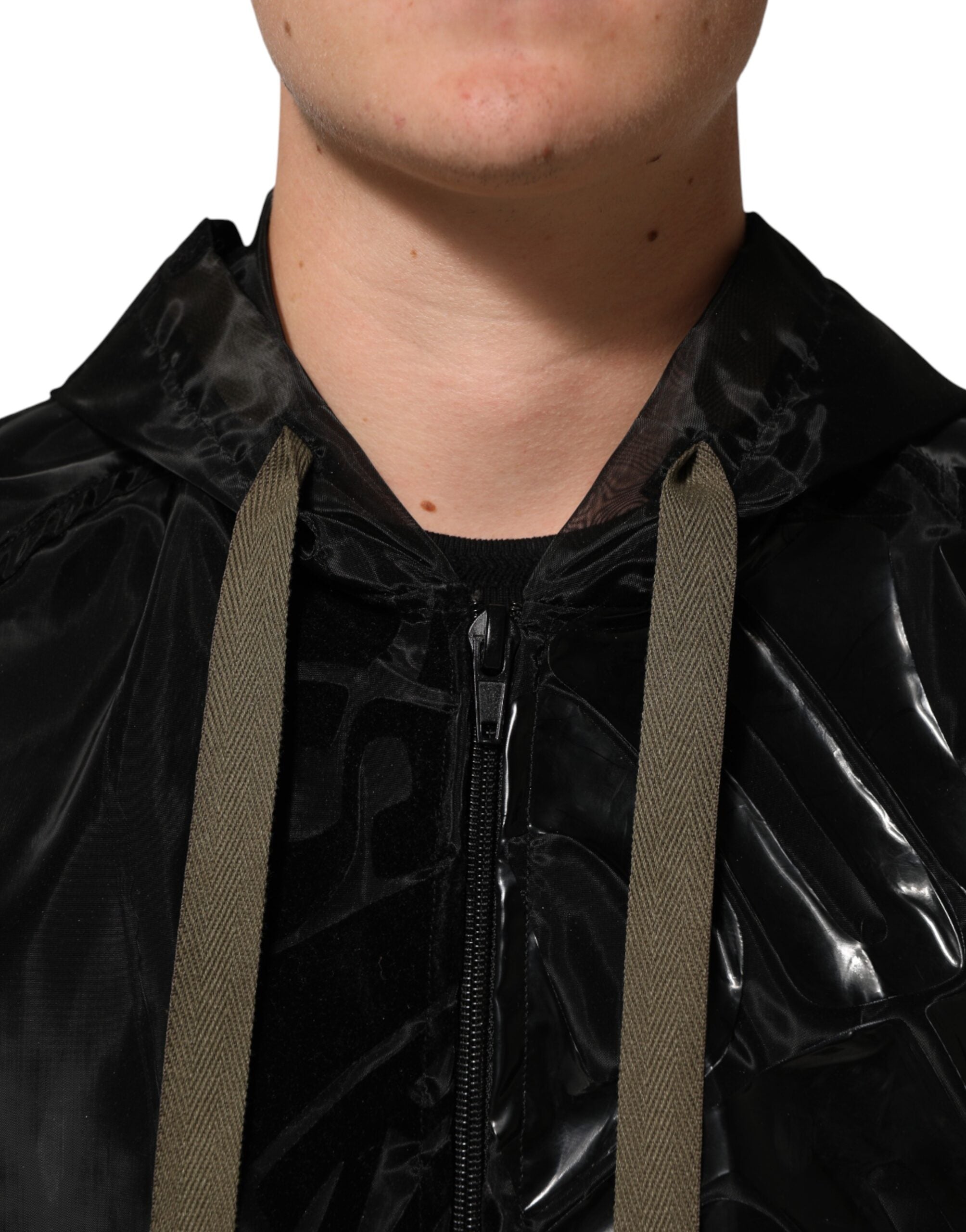 Dolce & Gabbana Black Camouflage Hooded Men Full Zip Men's Sweater (Pre-Owned)