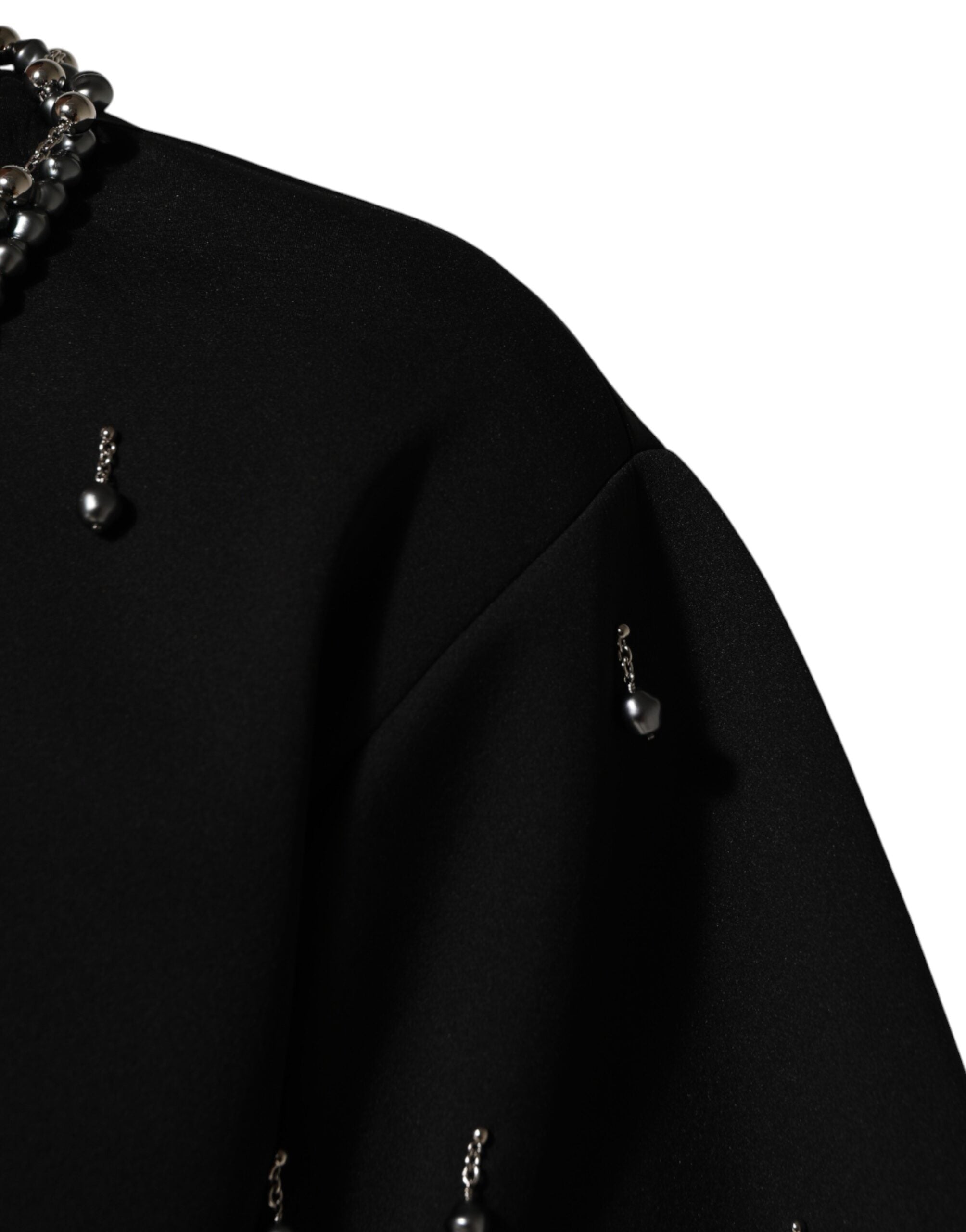 Dolce & Gabbana Black Polyester Necklace Embellished Men's T-shirt