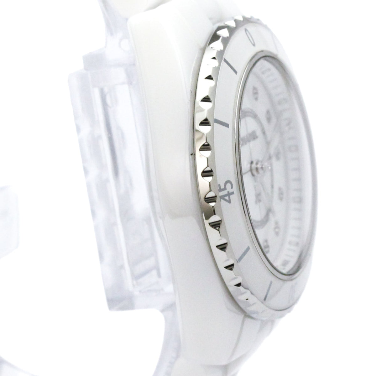 Chanel J12 Quartz Ceramic And Stainless Steel With Diamond Markers Watch (Pre-Owned)
