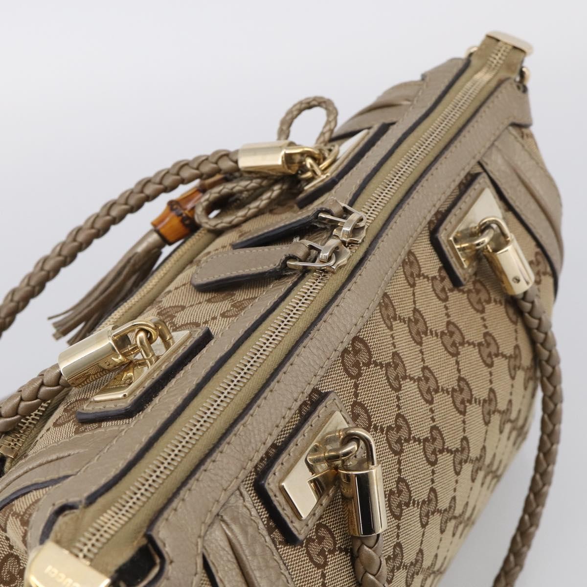 Gucci Bella Convertible Top Handle Gg Canvas Beige Canvas Handbag (Pre-Owned)