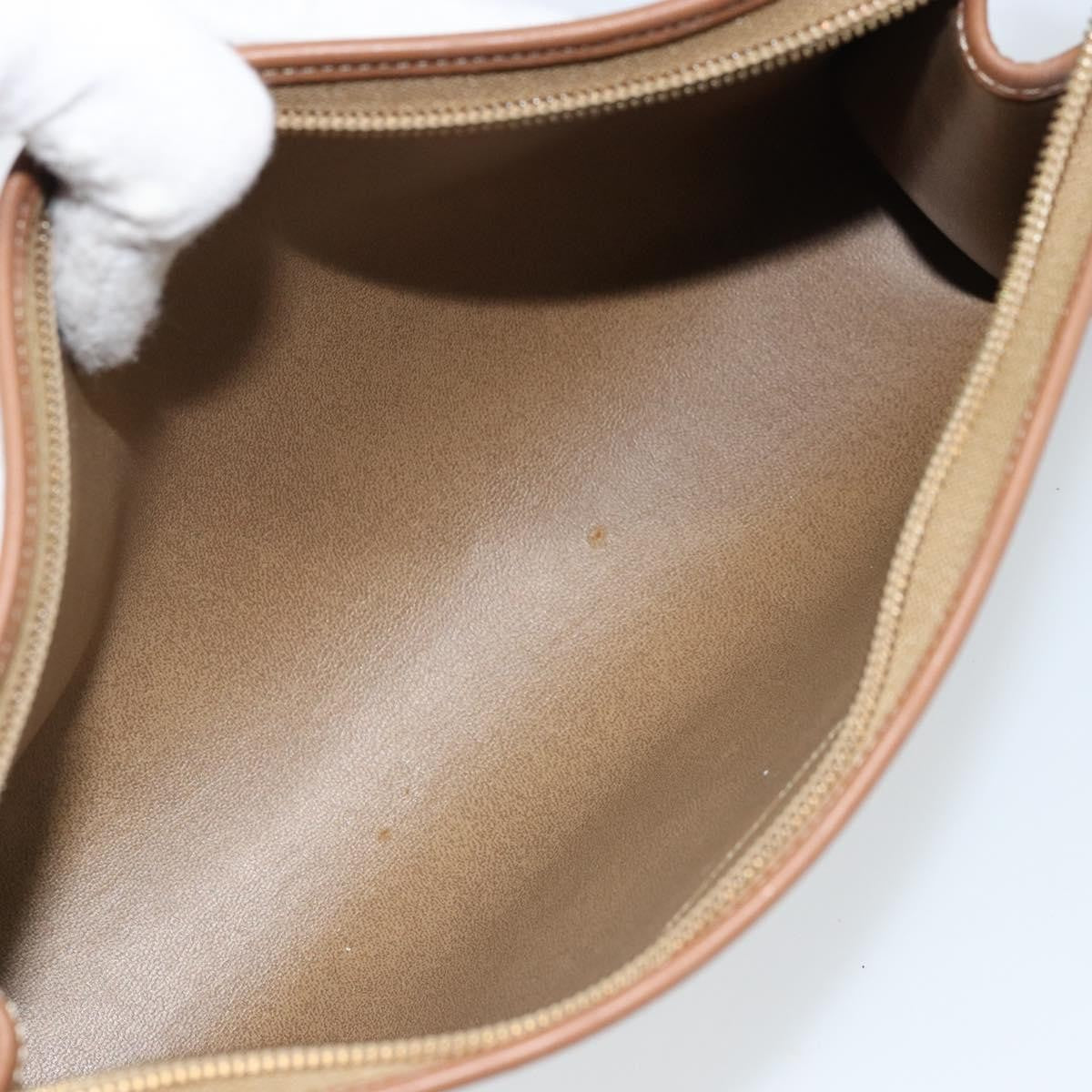 Christian Dior Vintage Honeycomb Zip Canvas And Leather Beige Canvas Clutche & Pouche Bag (Pre-Owned)