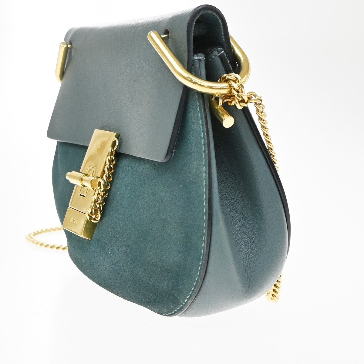 Chloe Drew Crossbody Bag Leather And Suede Blue Suede Crossbody Bag Bag (Pre-Owned)