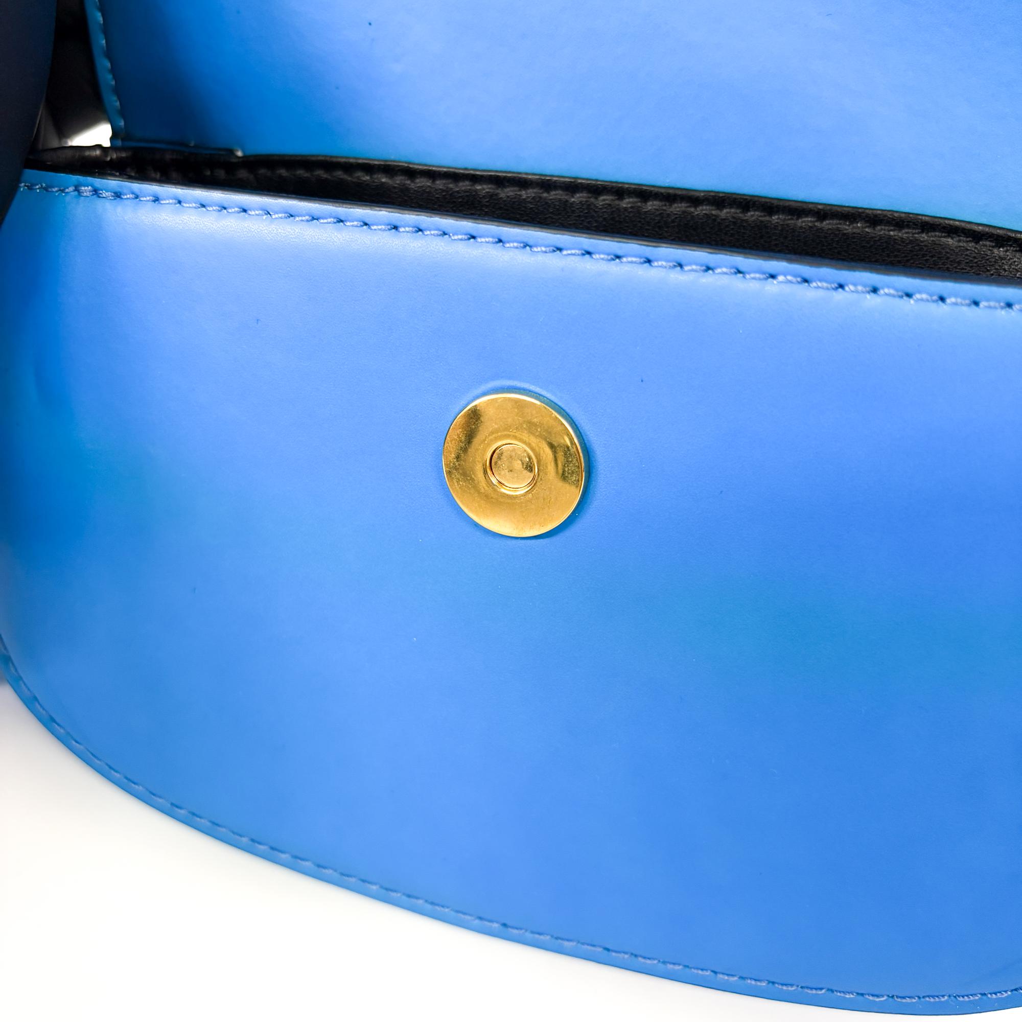 Valentino Garavani Supervee Leather Blue Leather Crossbody Bag Bag (Pre-Owned)