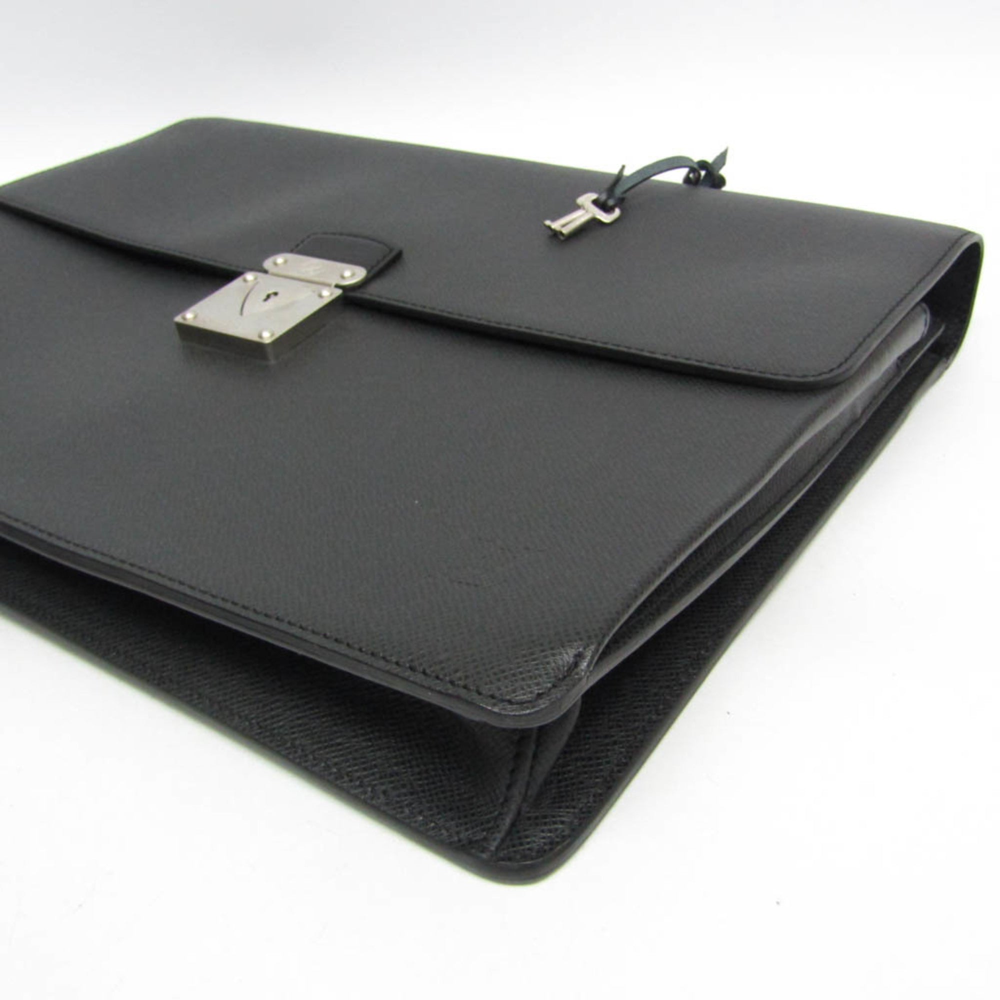 Louis Vuitton Robusto 1 Taiga Leather Black Leather Briefcase Bag (Pre-Owned)