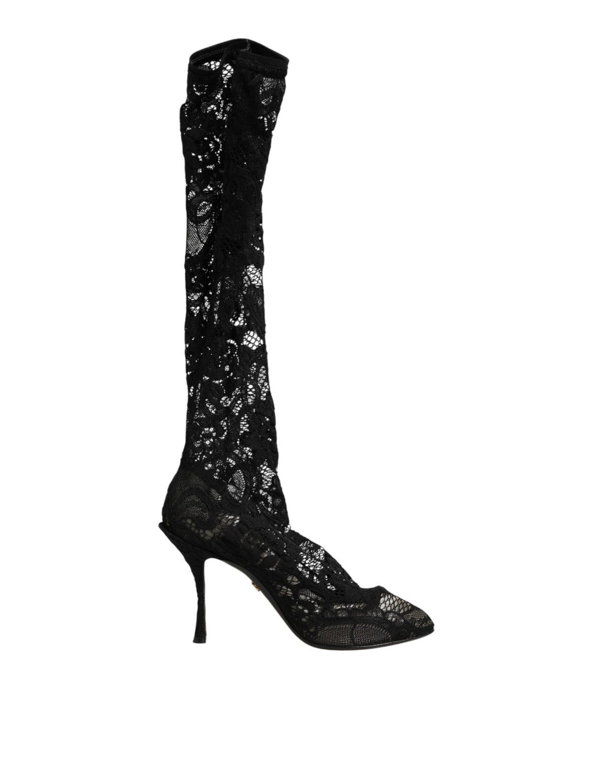 Dolce & Gabbana Black Pumps Taormina Lace Socks Boots Women's Shoes