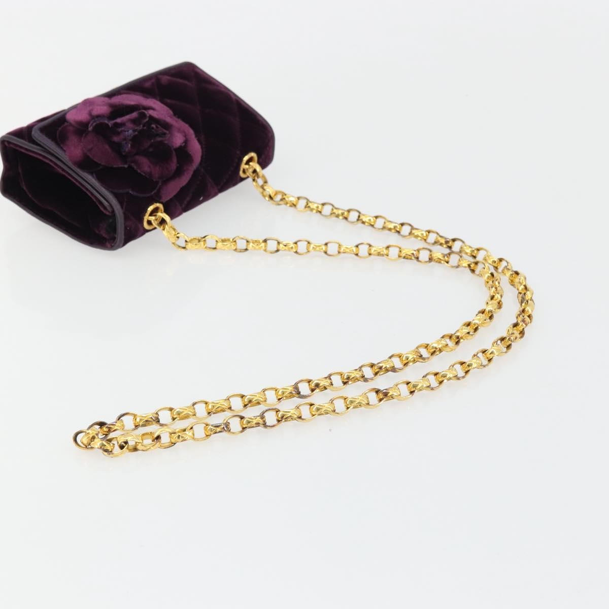 Chanel Wallet On Chain Quilted Velvet Purple Velvet Handbag (Pre-Owned)