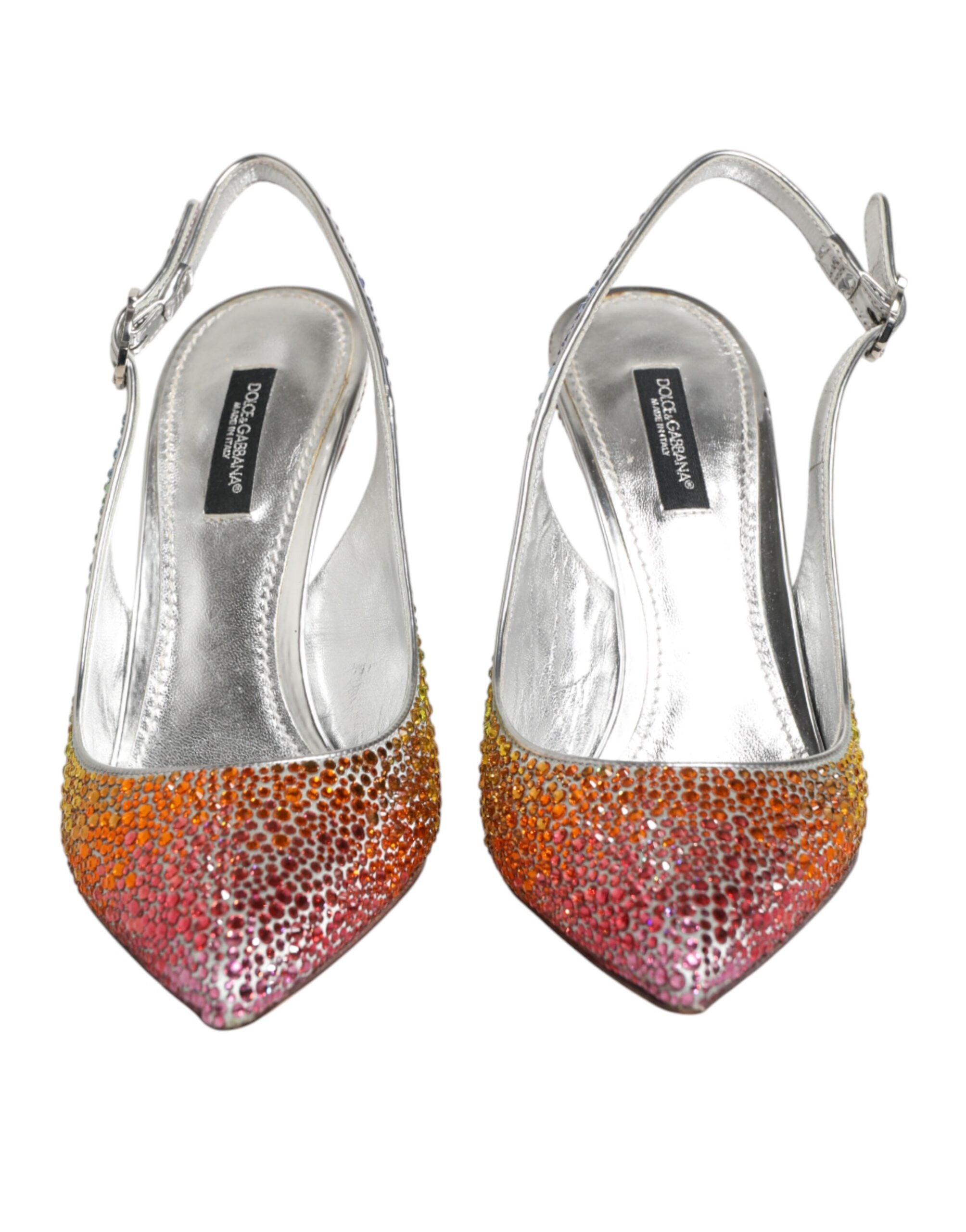 Dolce & Gabbana Multicolor Sequin Slingback Pumps Women's Shoes