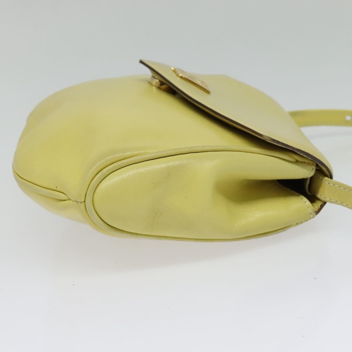Celine Vintage Leather Yellow Leather Shoulder Bag Bag (Pre-Owned)