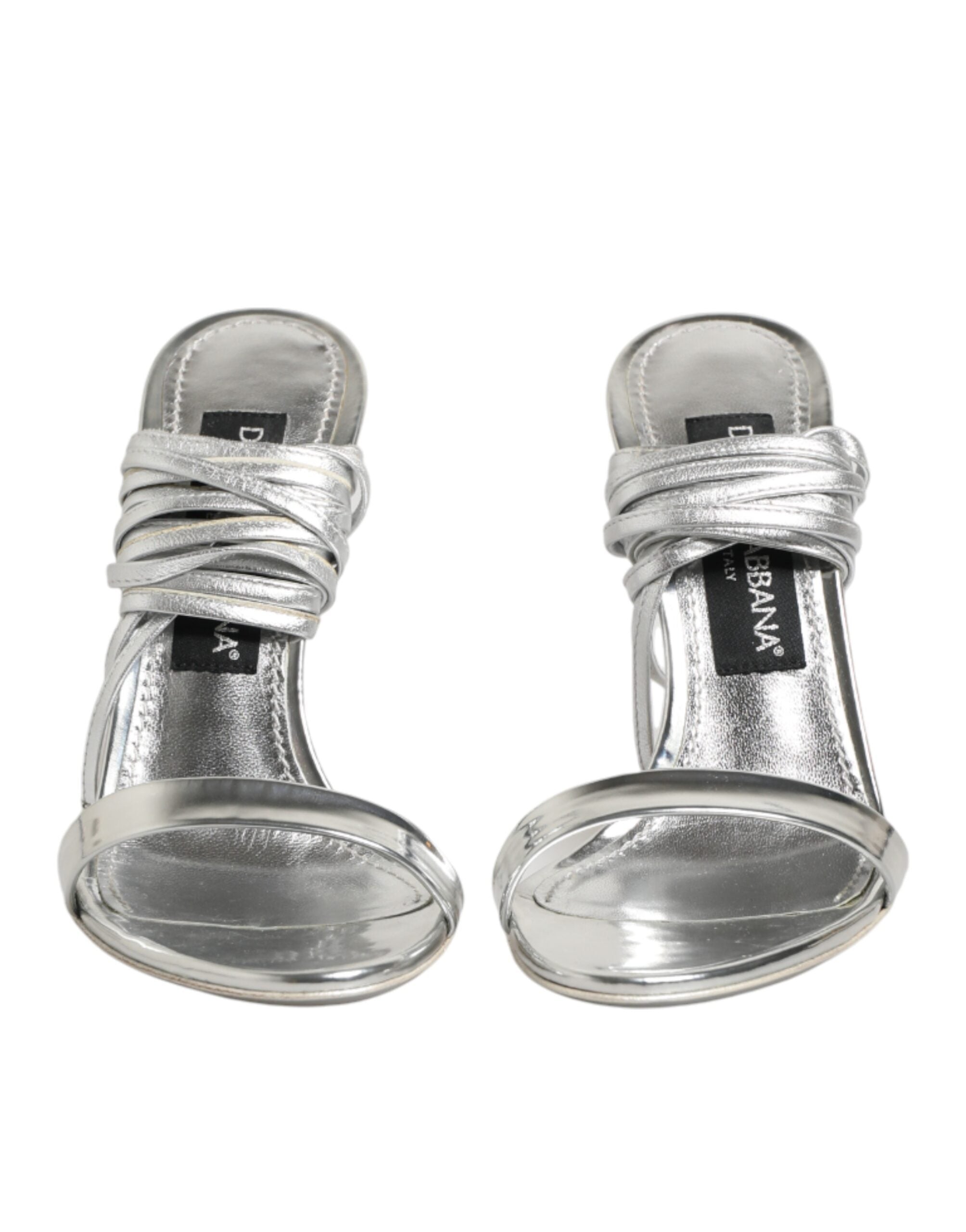 Dolce & Gabbana Silver Strappy High Heels Sandals Women's Shoes (Pre-Owned)