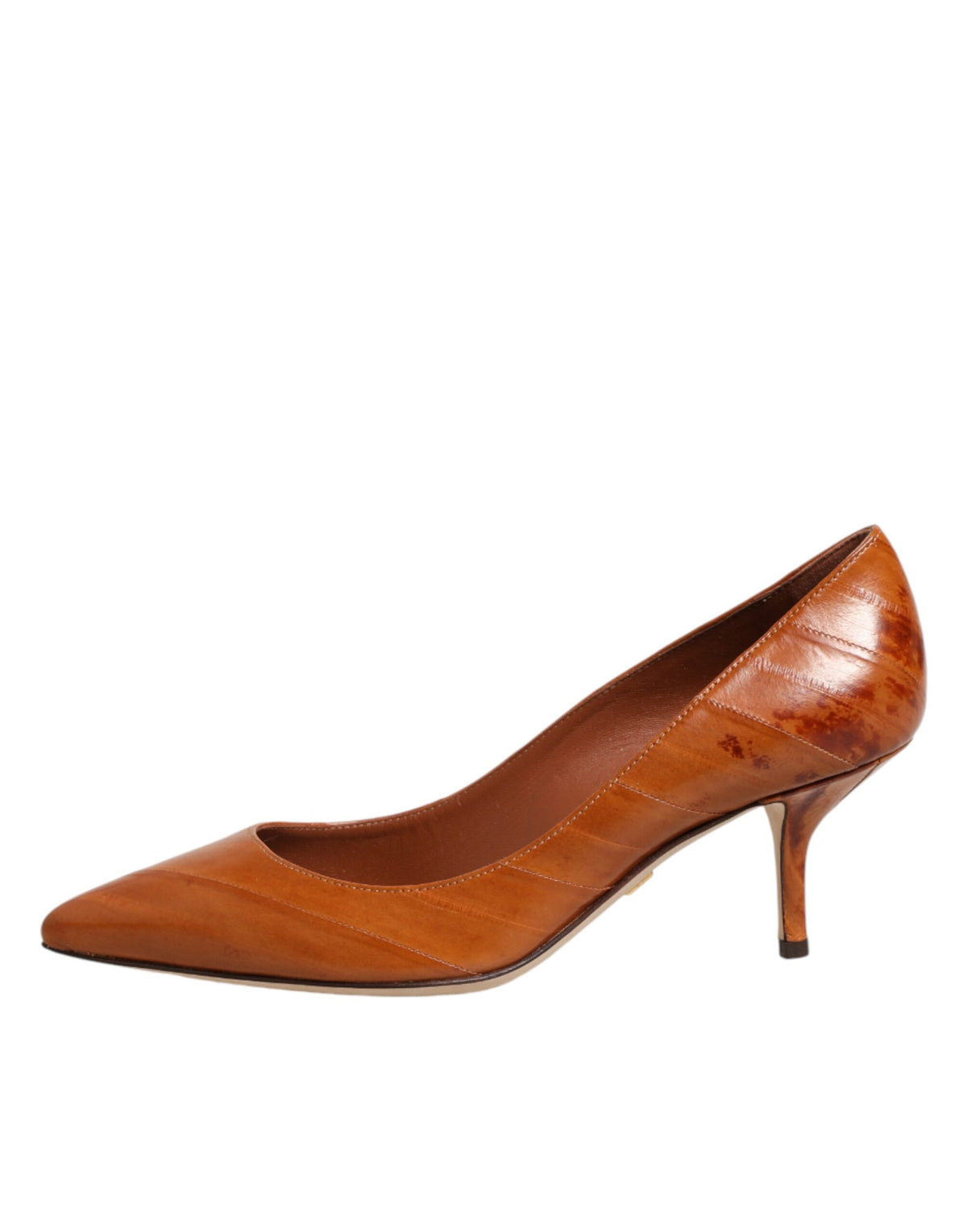 Dolce & Gabbana Brown Leather Kitten Heels Pumps Women's Shoes (Pre-Owned)