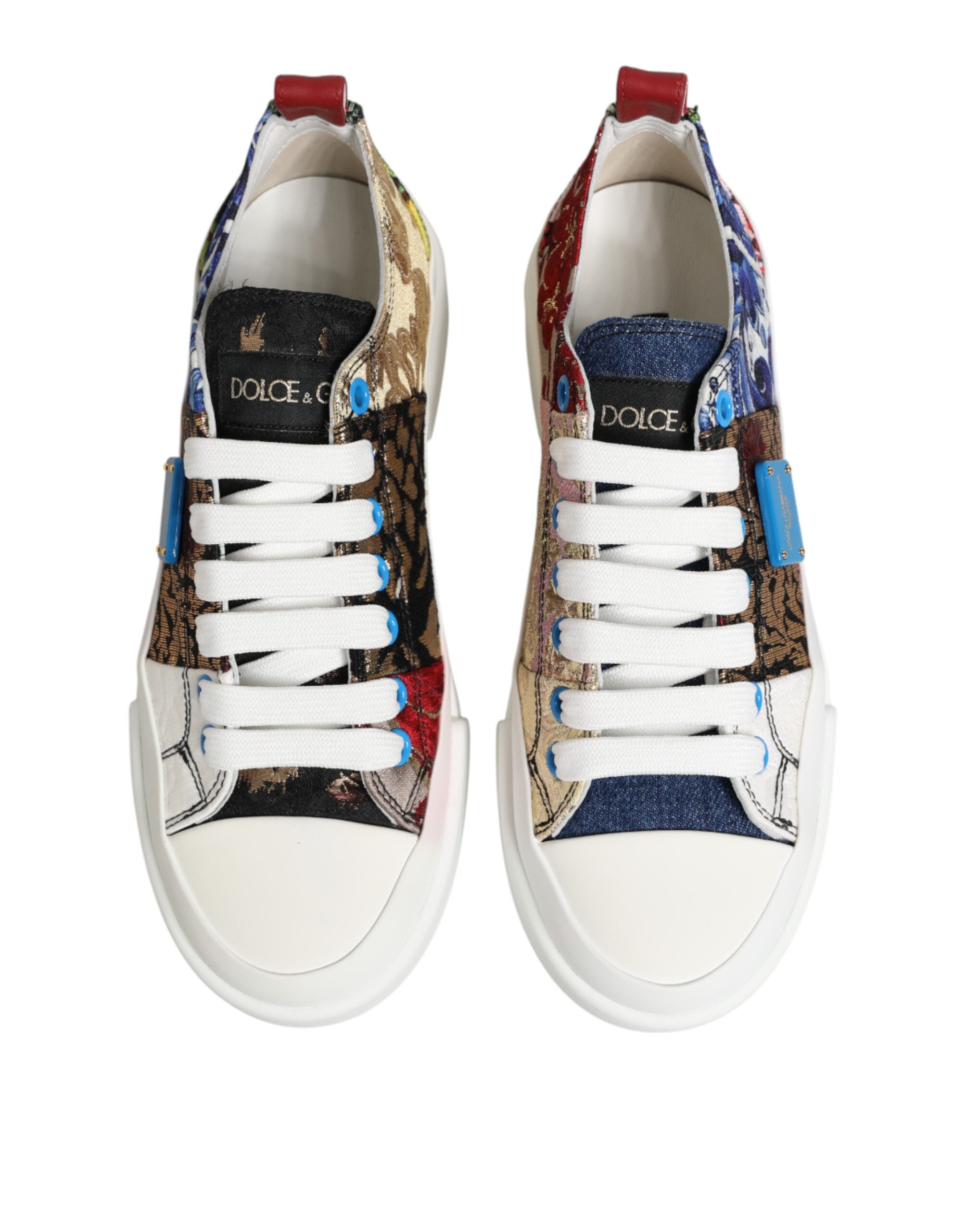 Dolce & Gabbana Multicolor Patchwork Low Top Sneakers Women's Shoes
