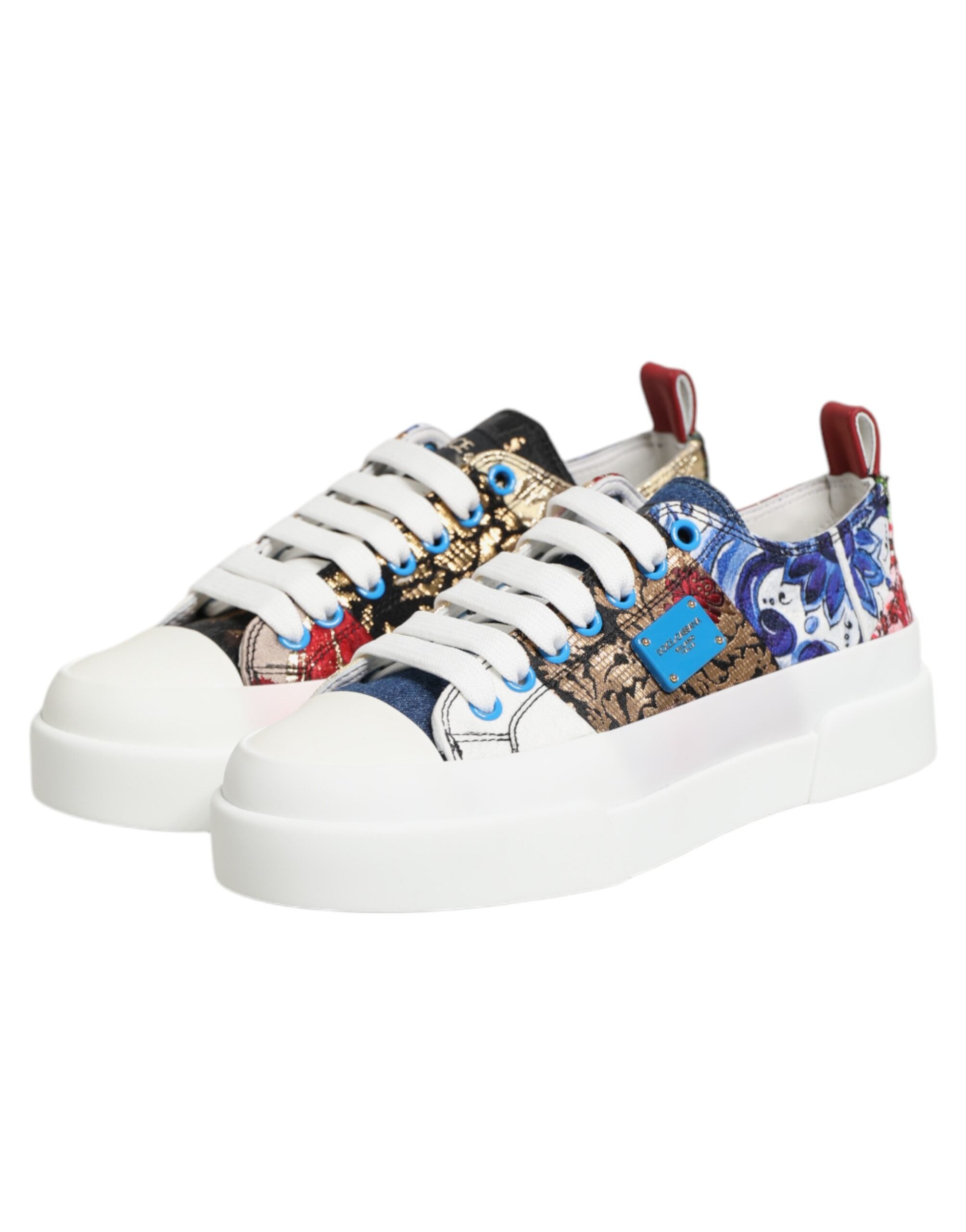 Dolce & Gabbana Multicolor Patchwork Low Top Sneakers Women's Shoes (Pre-Owned)