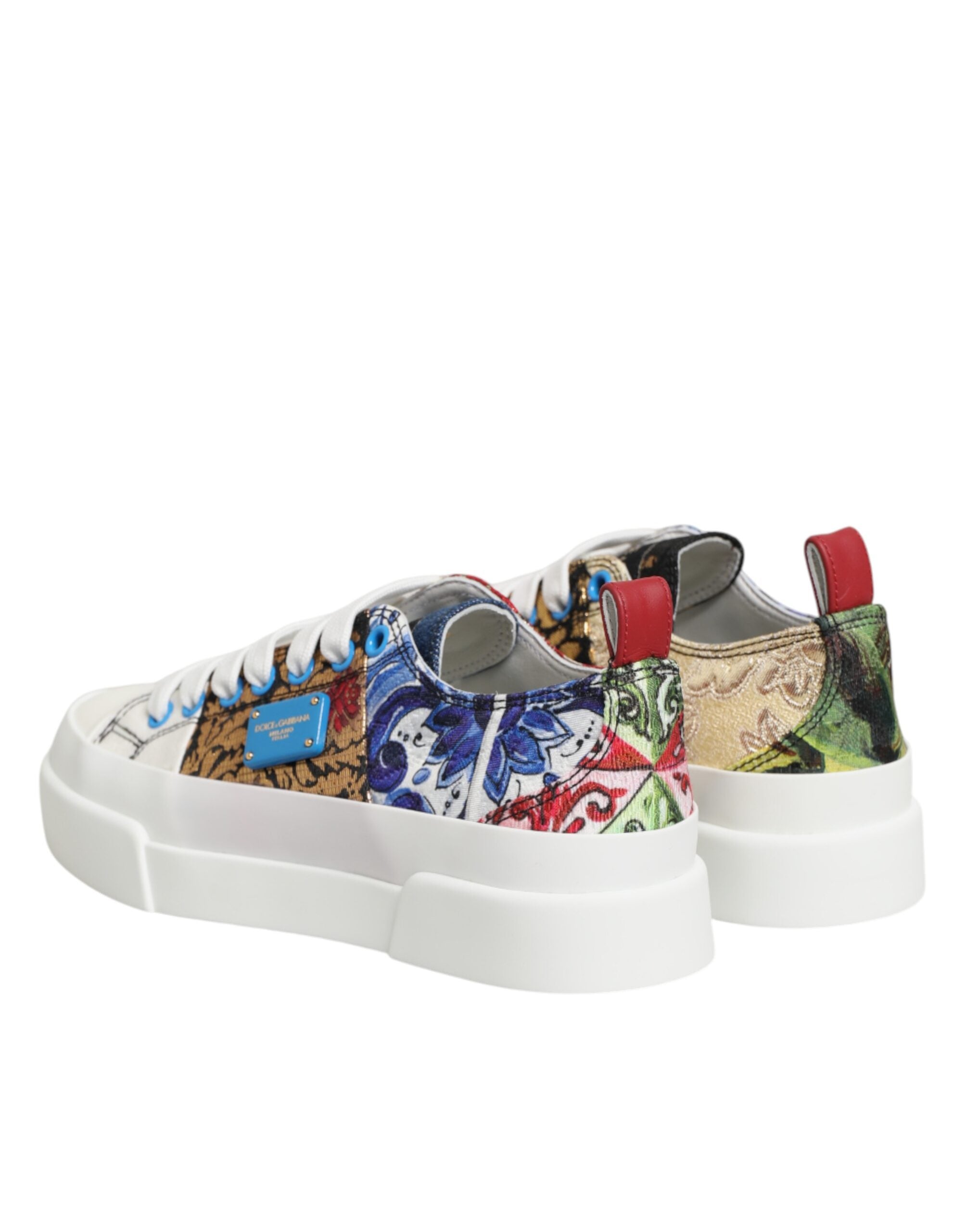 Dolce & Gabbana Multicolor Patchwork Low Top Sneakers Women's Shoes