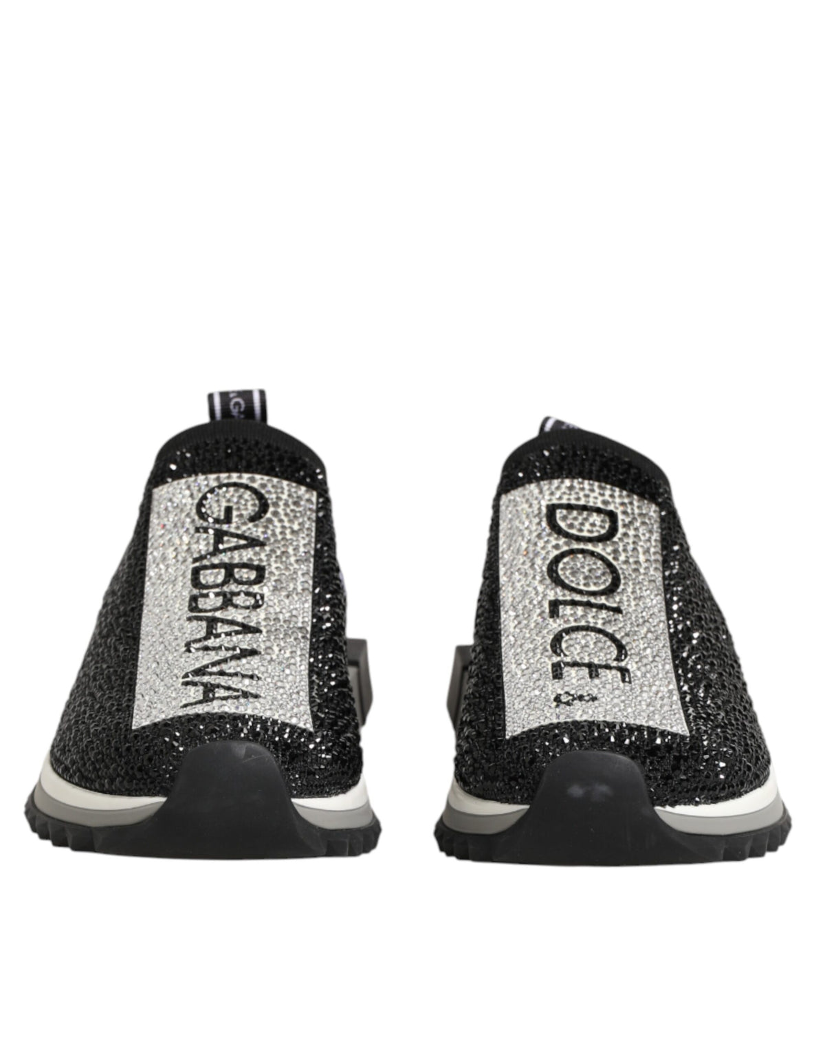 Dolce & Gabbana Black Silver Slip On Sorrento Sneakers Women's Shoes