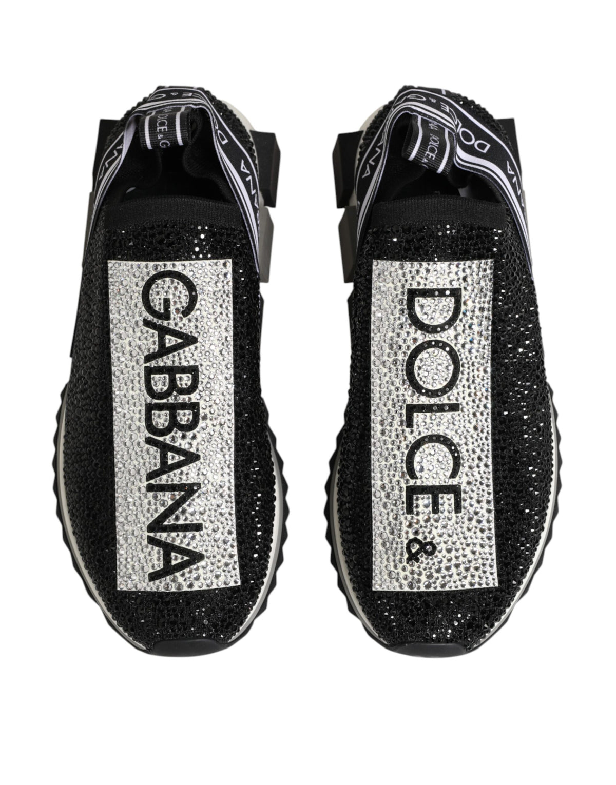 Dolce & Gabbana Black Silver Slip On Sorrento Sneakers Women's Shoes