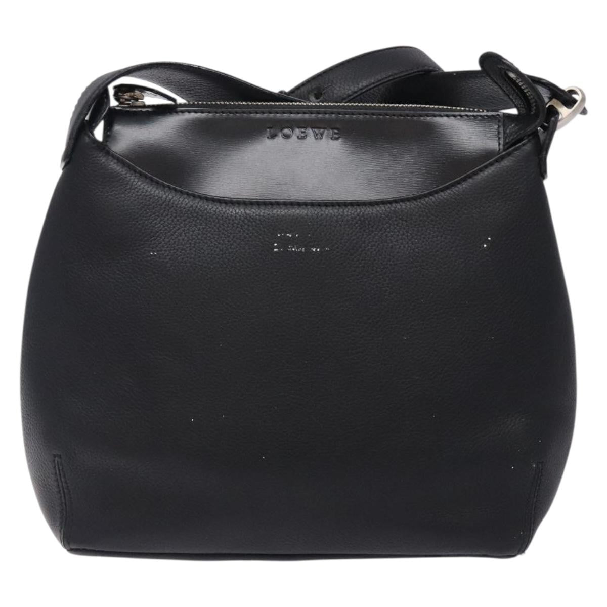 Loewe Vintage Leather Black Leather Shoulder Bag Bag (Pre-Owned)