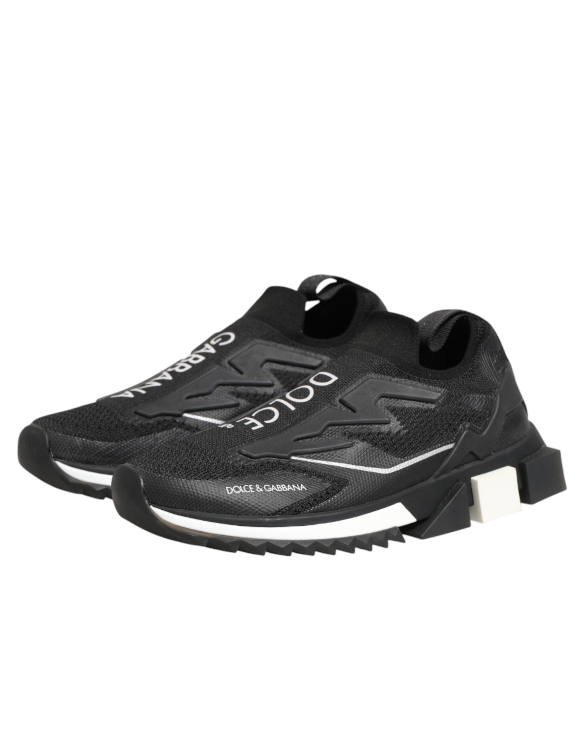 Dolce & Gabbana Black SORRENTO Sport Stretch Sneakers Women's Shoes