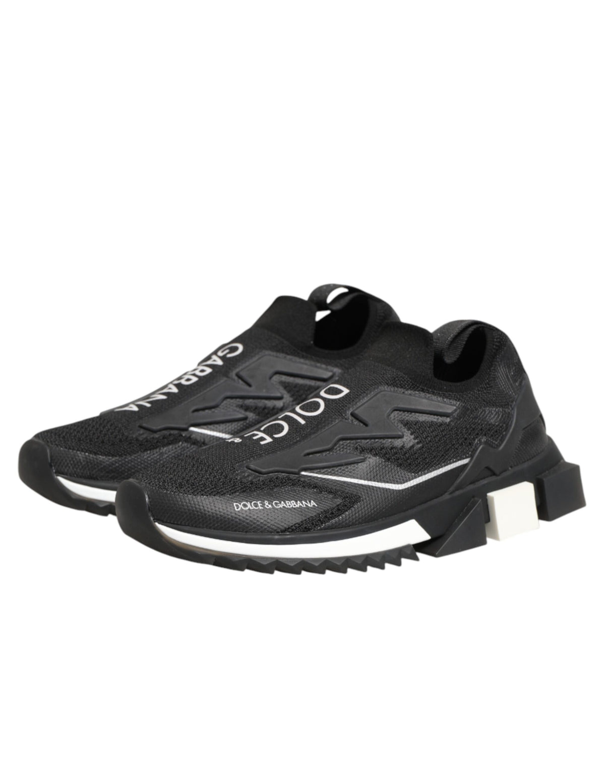 Dolce & Gabbana Black SORRENTO Sport Stretch Sneakers Women's Shoes