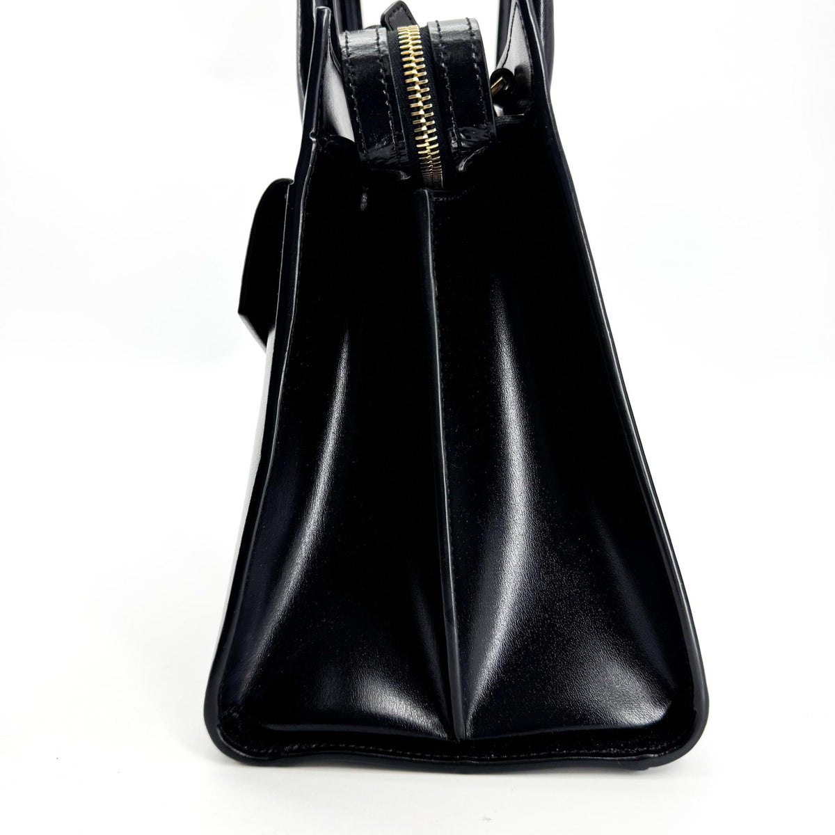 Saint Laurent Uptown Leather Black Leather Tote Bag Bag (Pre-Owned)
