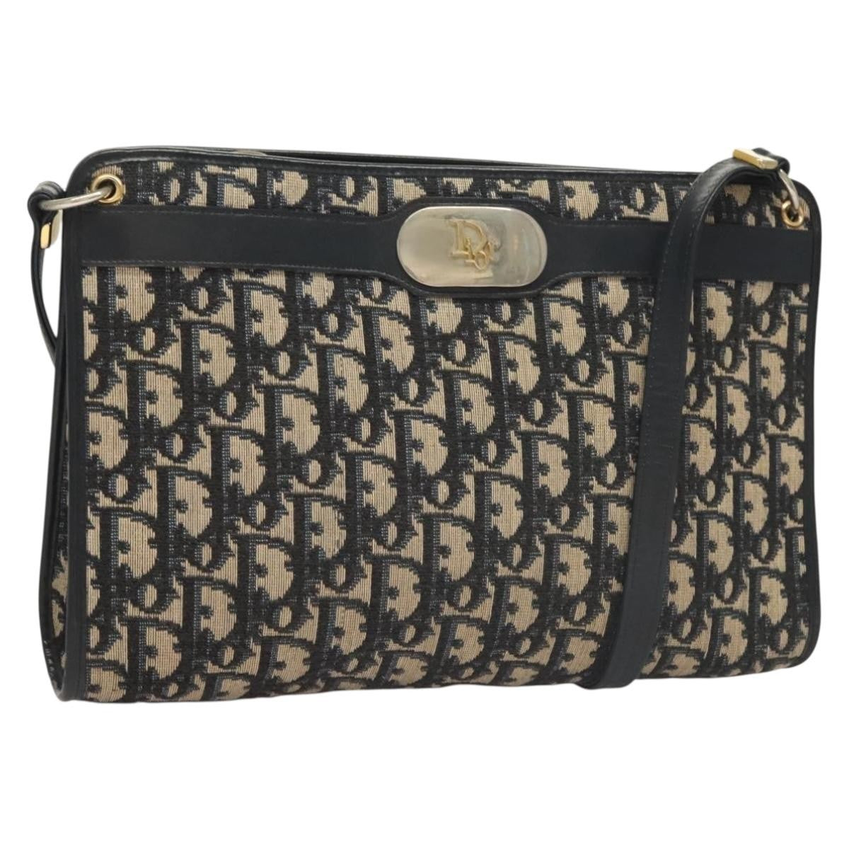Christian Dior Vintage Trotter Canvas Navy Canvas Shoulder Bag Bag (Pre-Owned)
