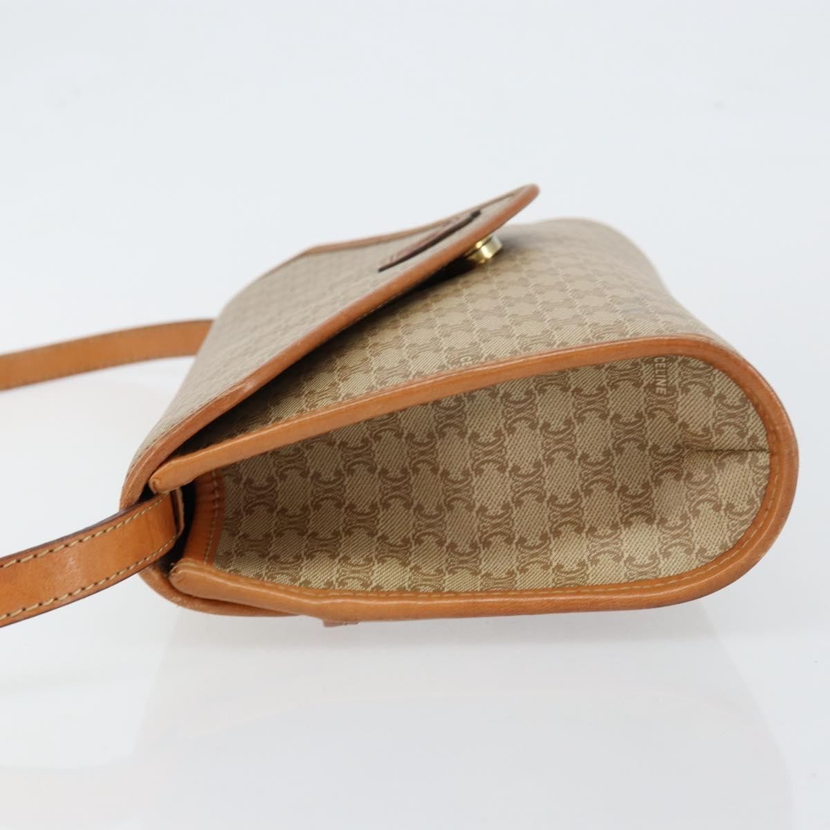 Celine Vintage Macadam Canvas And Leather Beige Canvas Shoulder Bag Bag (Pre-Owned)