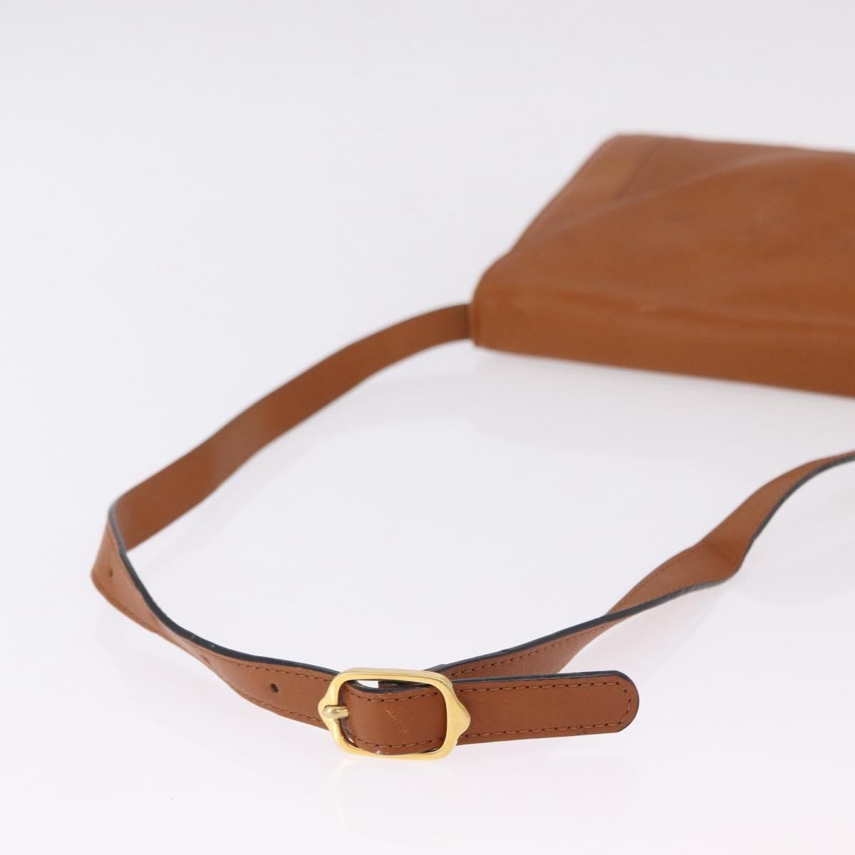 Saint Laurent Vintage Shoulder Bag Leather Brown Leather Shoulder Bag Bag (Pre-Owned)