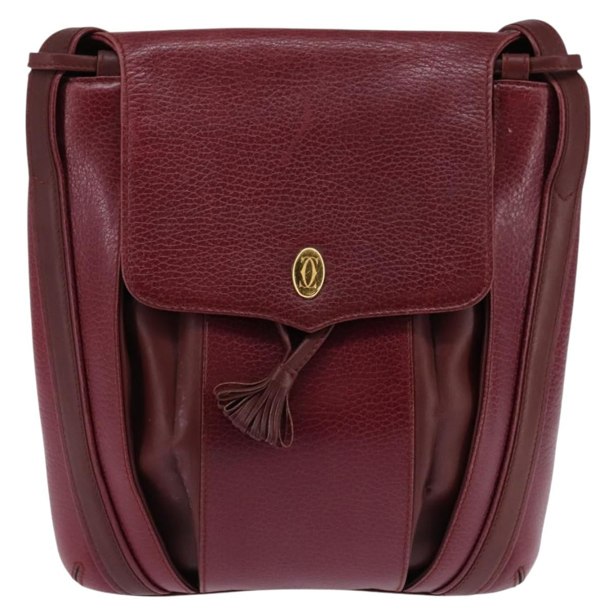 Cartier Must De Cartier Leather Burgundy Leather Bag (Pre-Owned)