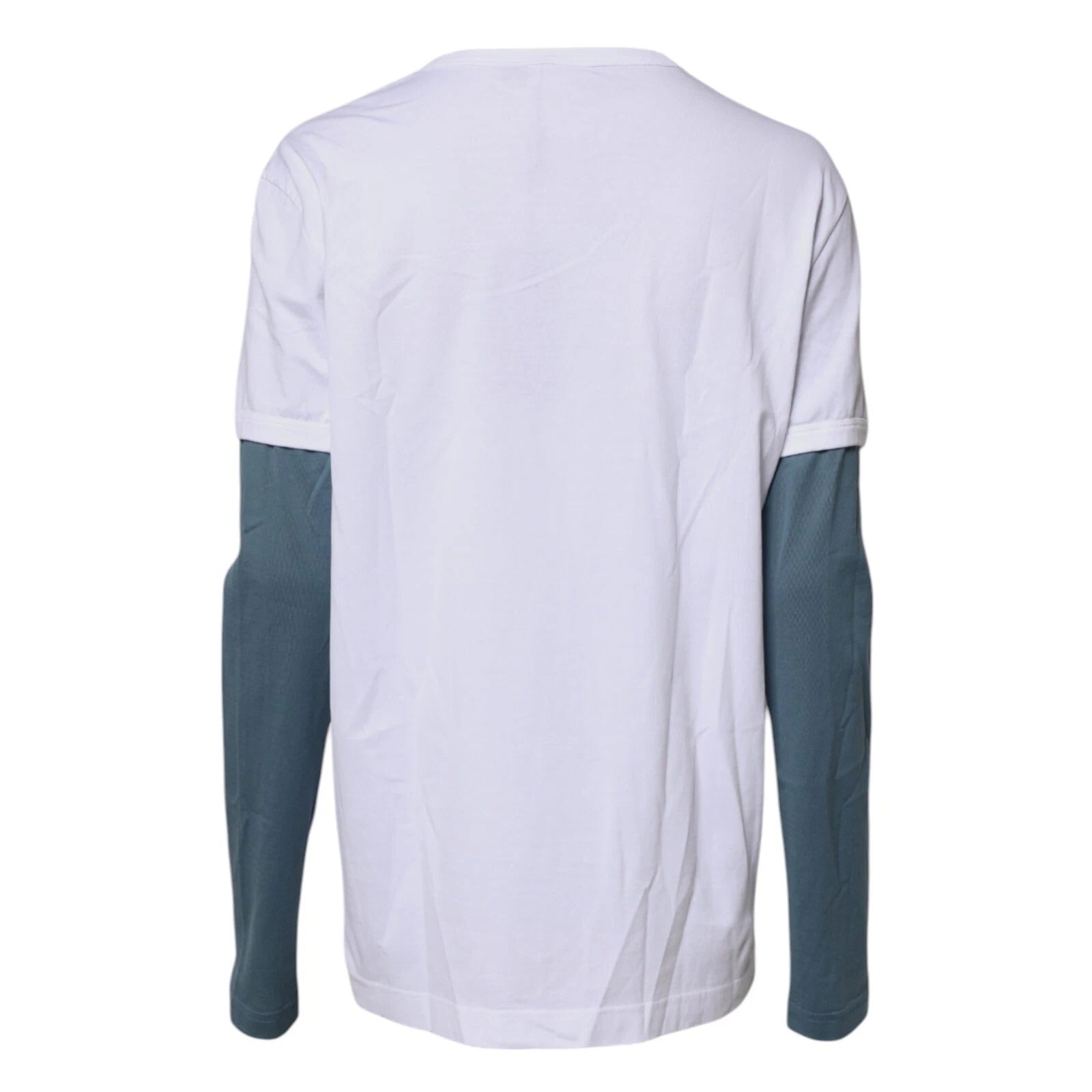 Dolce & Gabbana White Graphic Print Cotton Crew Neck Men's T-shirt (Pre-Owned)