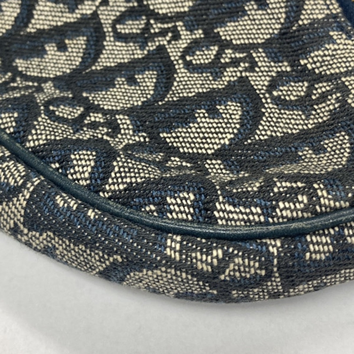 Christian Dior Vintage Saddle Diorissimo Canvas Navy Canvas Handbag (Pre-Owned)