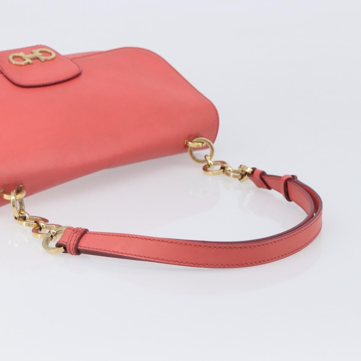 Salvatore Ferragamo Gancini Leather Pink Leather Shoulder Bag Bag (Pre-Owned)