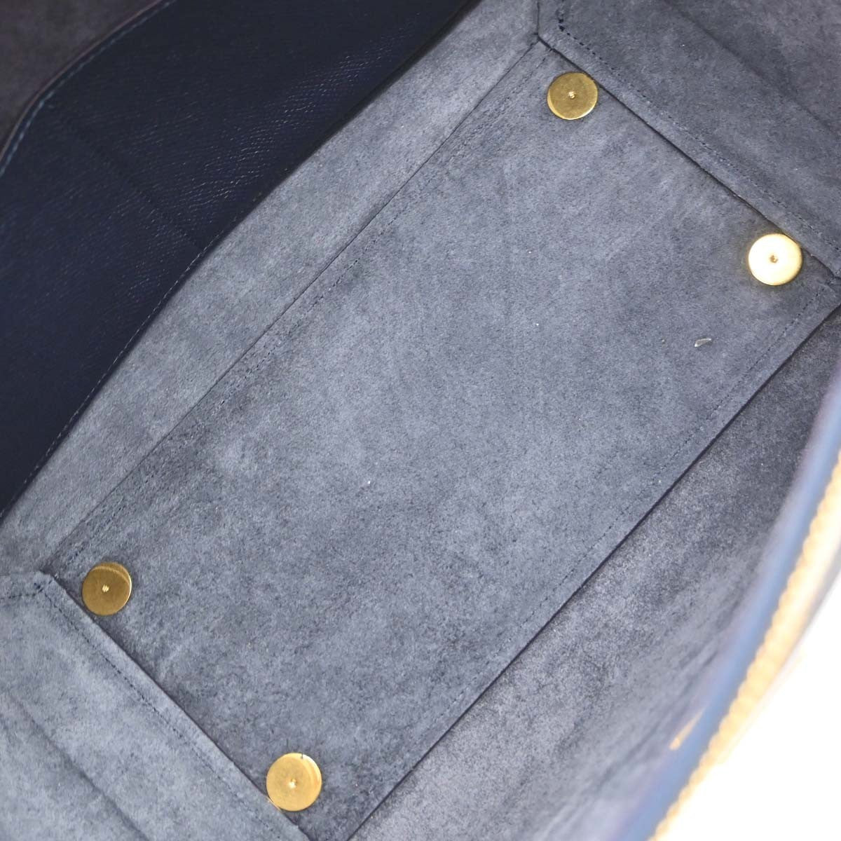 Celine Belt Textured Leather Blue Leather Handbag (Pre-Owned)