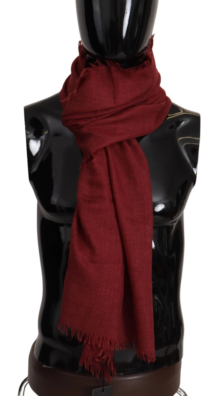 Dolce & Gabbana Red DG Crown Cashmere Silk Shawl Fringe Wrap Men's Scarf