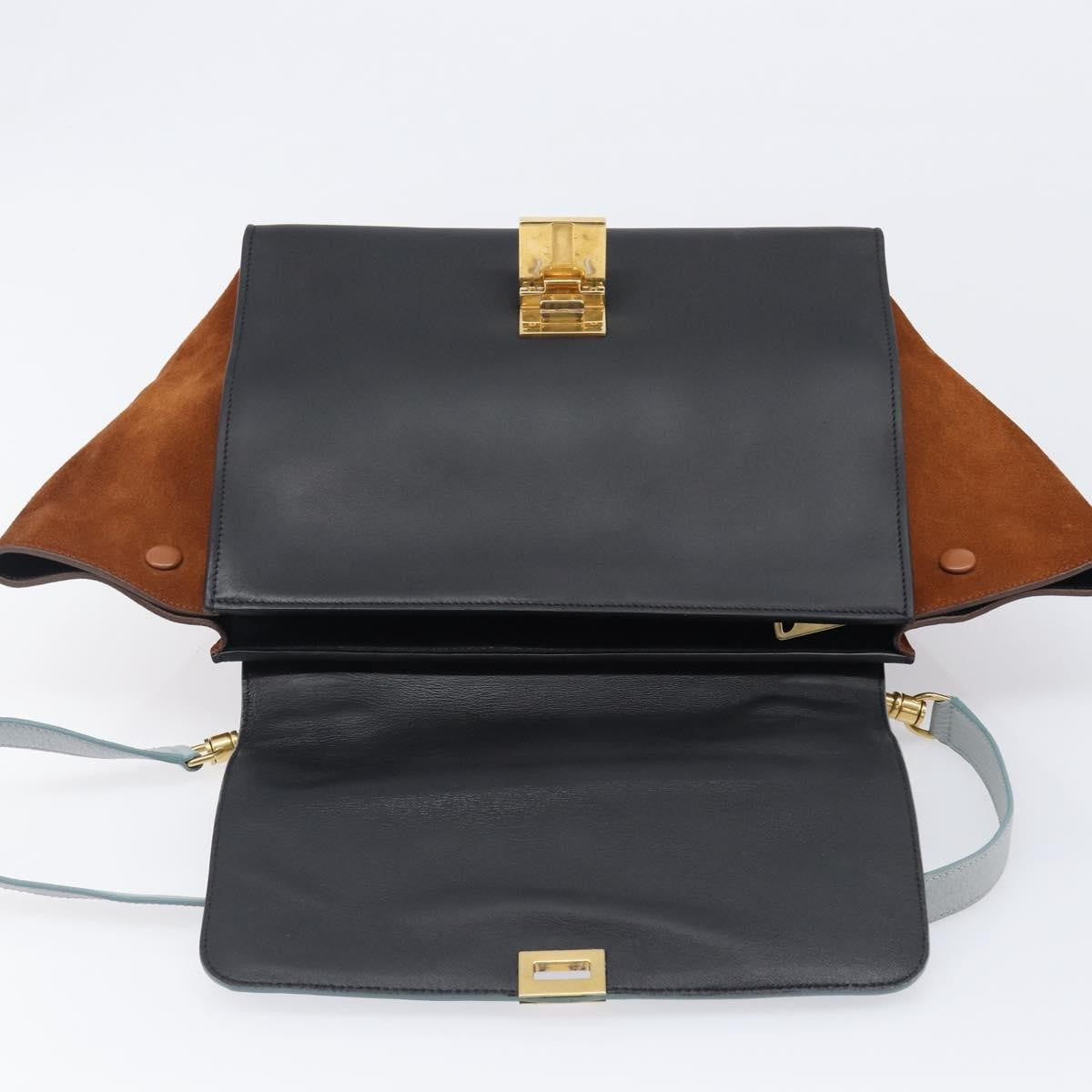 Celine Trapeze Leather Blue Leather Handbag (Pre-Owned)