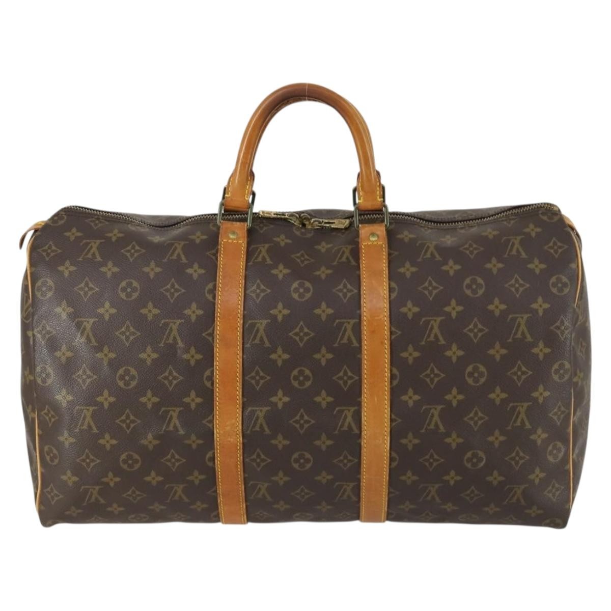 Louis Vuitton Keepall Monogram Canvas Brown Canvas Travel Bag Bag (Pre-Owned)