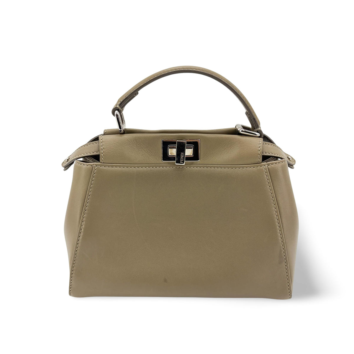 Fendi Peekaboo Soft Leather Beige Leather Handbag (Pre-Owned)