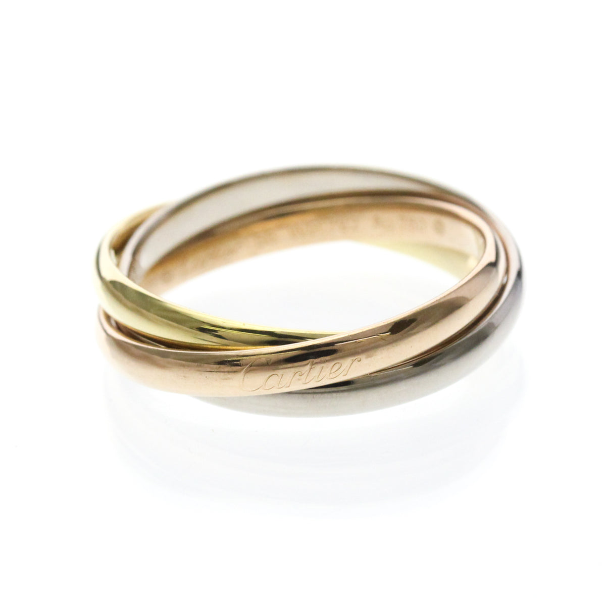 Cartier Trinity 18K Tricolor Gold Gold Gold Ring Jewelry (Pre-Owned)