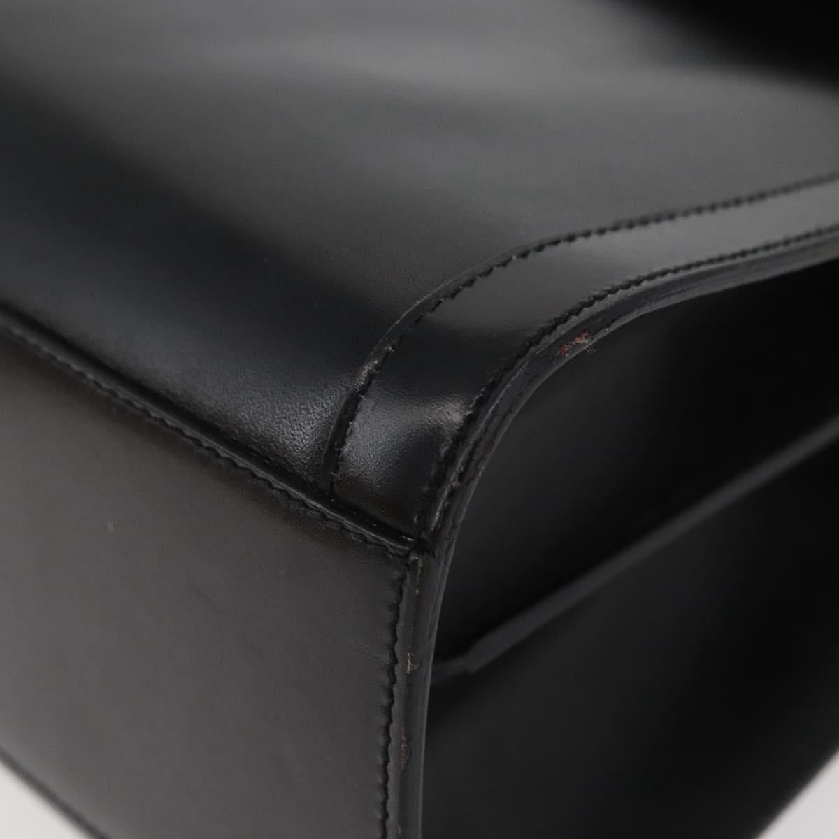 Celine Top Handle Leather Black Leather Handbag (Pre-Owned)