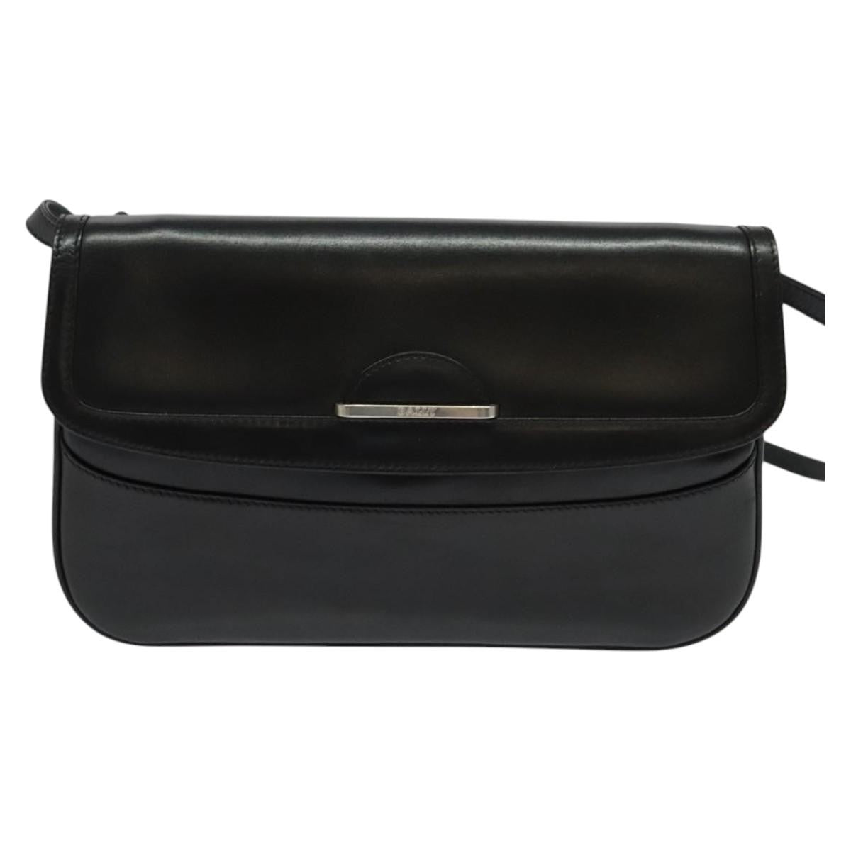 Bally Vintage Leather Black Leather Shoulder Bag Bag (Pre-Owned)