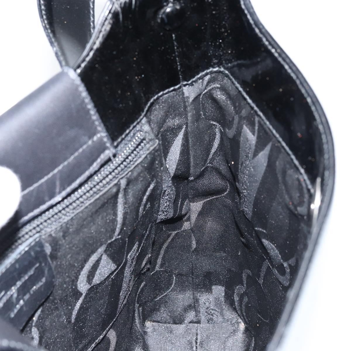 Salvatore Ferragamo Vala Patent Leather Black Patent_Leather Shoulder Bag Bag (Pre-Owned)