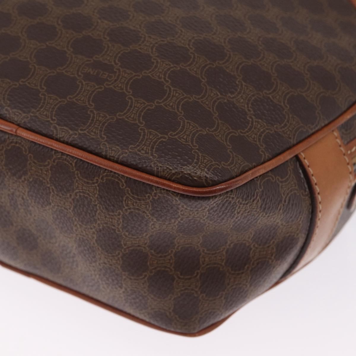 Celine Macadam Shoulder Leather Brown Canvas Crossbody Bag Bag (Pre-Owned)