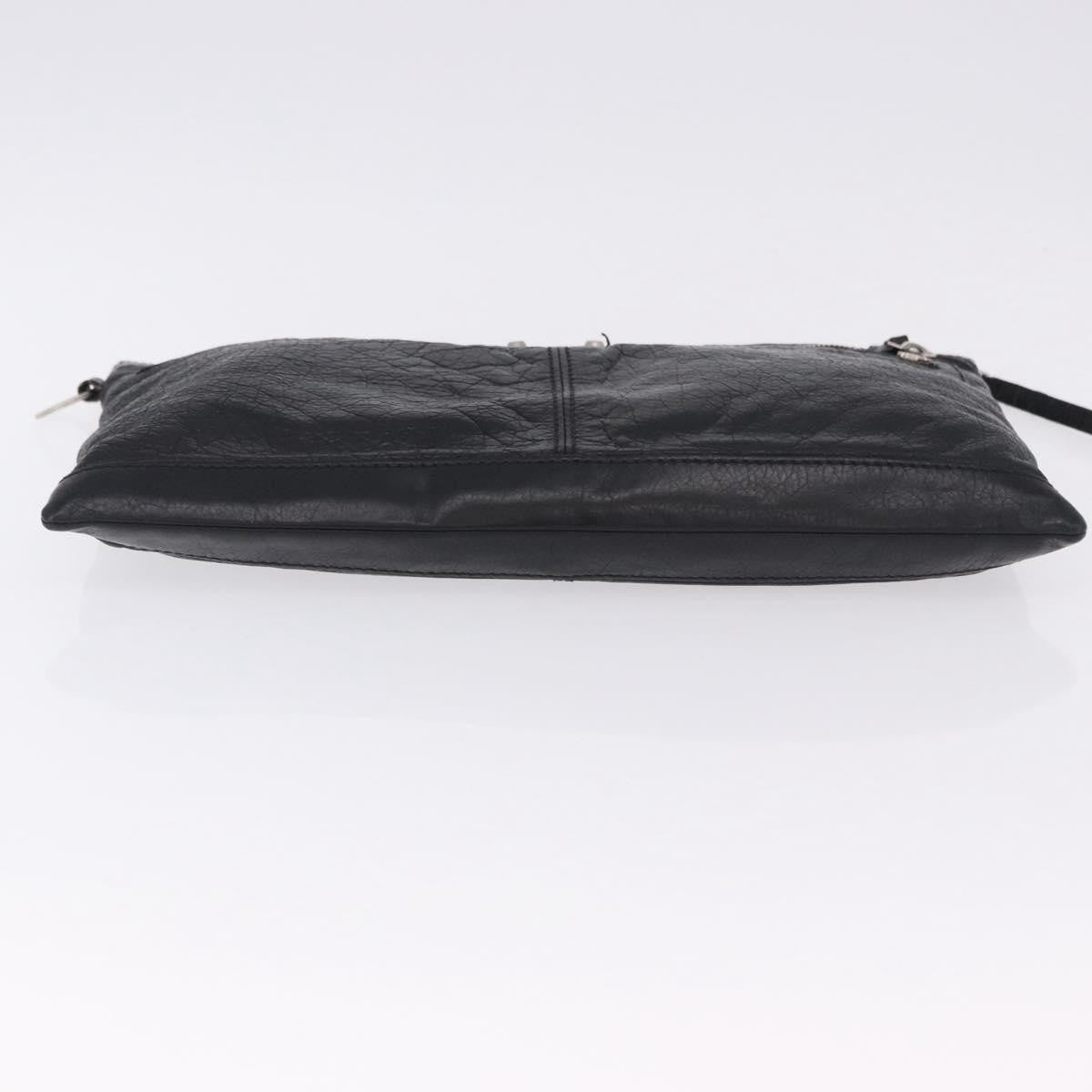 Balenciaga Classic City Clip Leather Black Leather Clutche & Pouche Bag (Pre-Owned)